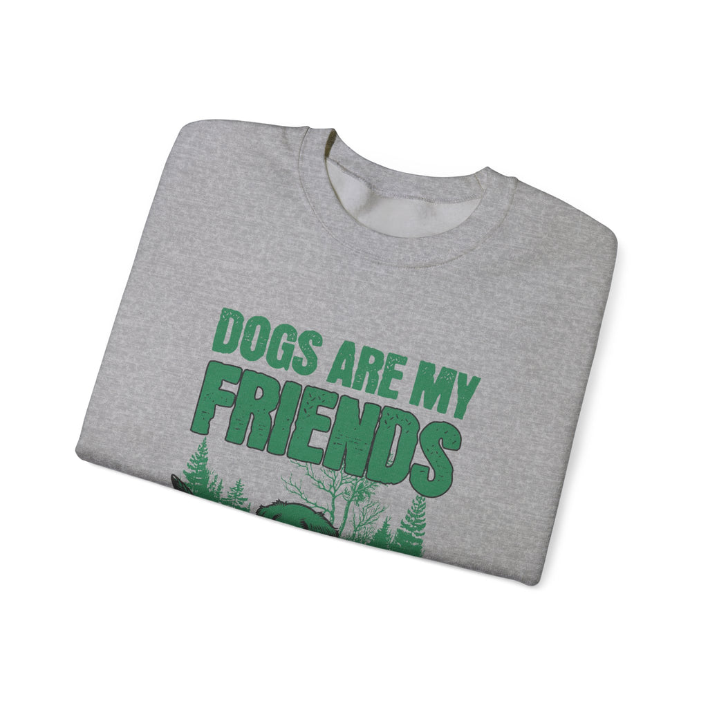 Dogs Are My Friends Sweatshirt — Vintage Green Puppy Crewneck