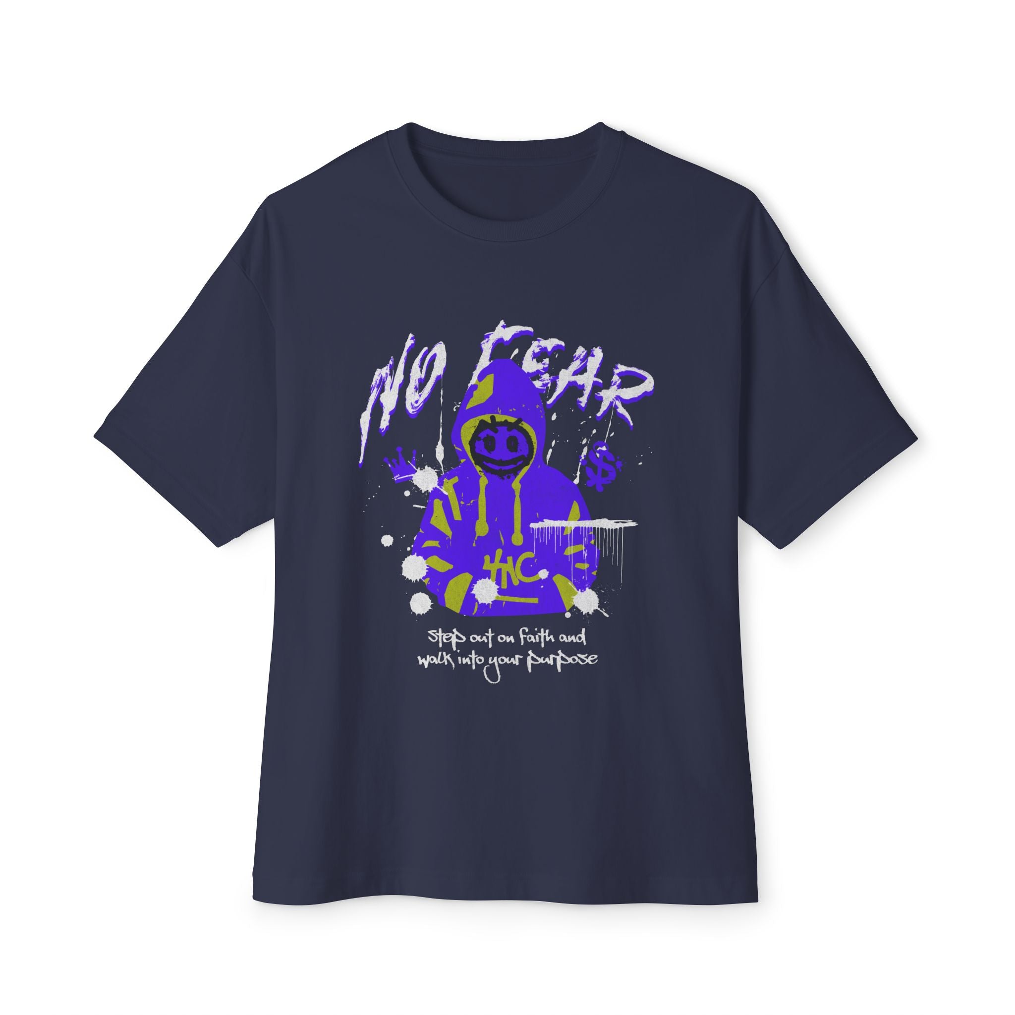 Graphic Tee — Purple Hooded Figure Streetwear T‑Shirt
