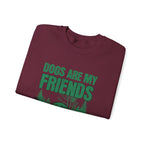 Dogs Are My Friends Sweatshirt — Vintage Green Puppy Crewneck