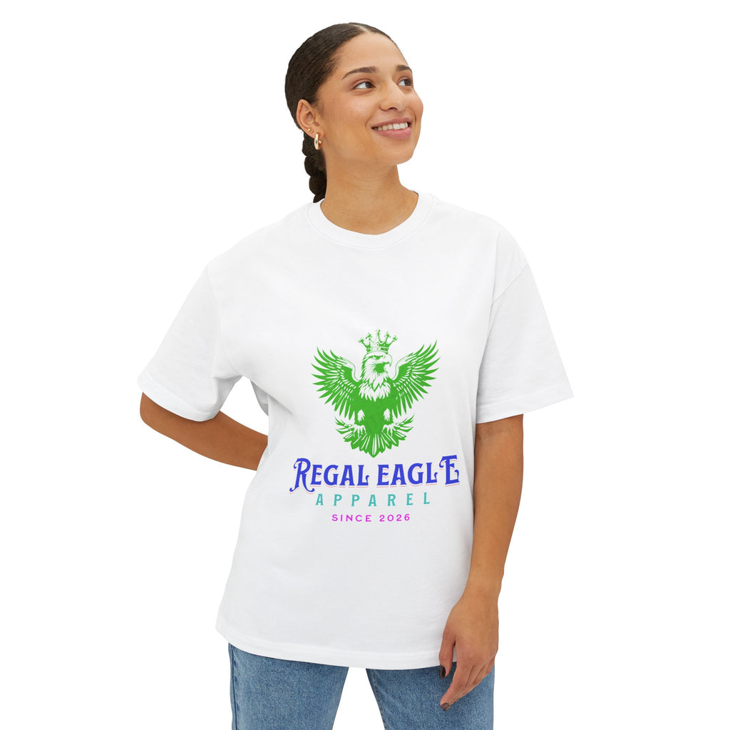 Regal Eagle Apparel Tee — Vintage Green Crest Logo Boxy T-Shirt