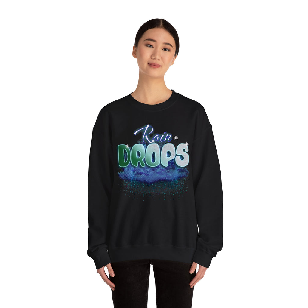 Rain Drops Crewneck Sweatshirt – Pastel Watercolor Raindrop