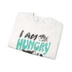 Sweatshirt — Cute Cat "I Am Hungry" Graphic Crewneck