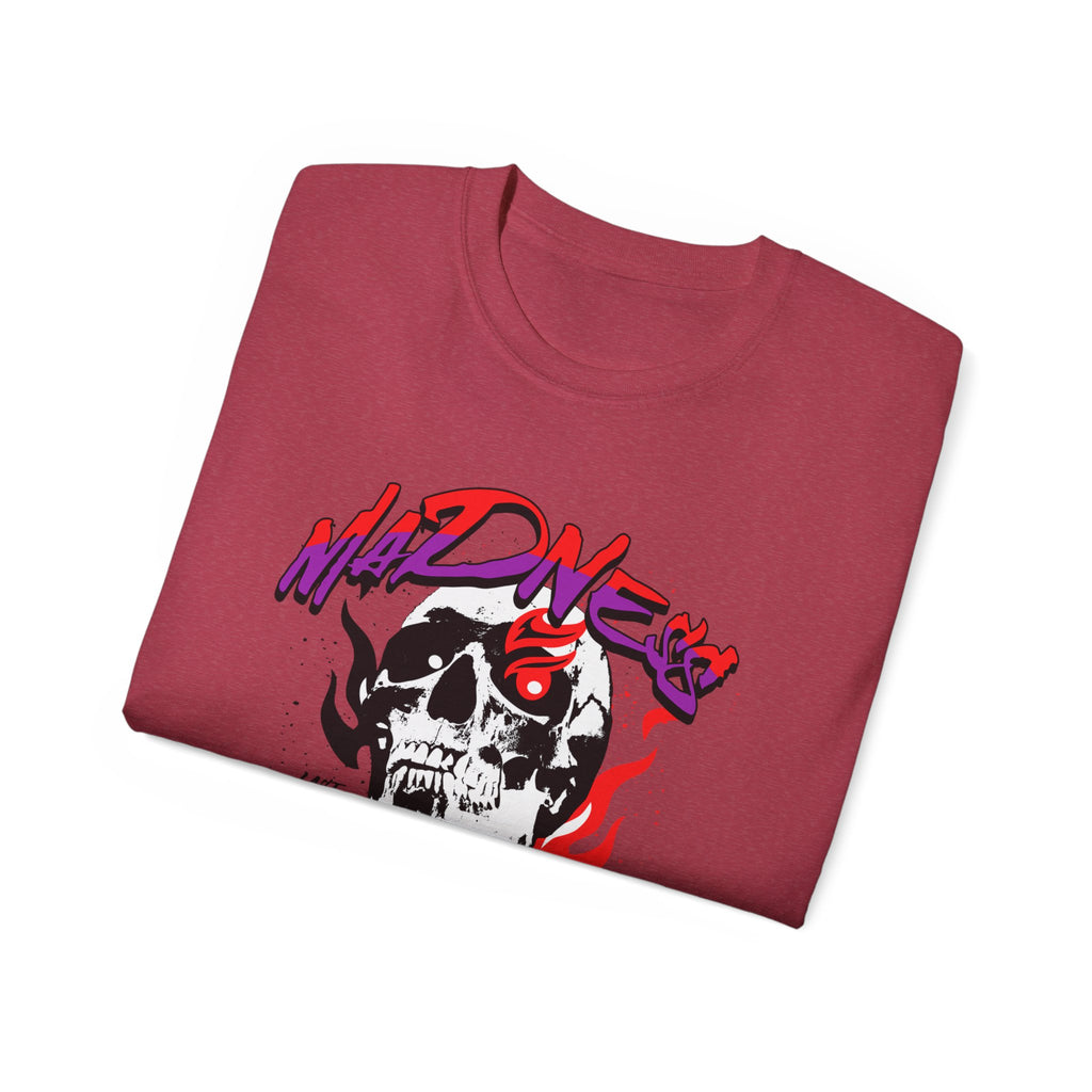 Skull Flames Tee — 'Madness' Graphic Cotton T-Shirt