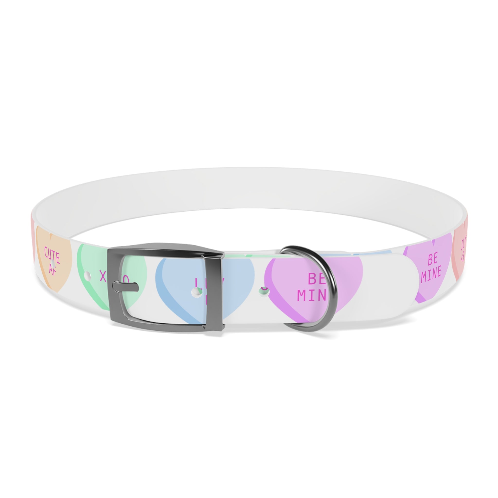 Valentine Conversation Heart Dog Collar Cute AF & Be Mine Pet Collar