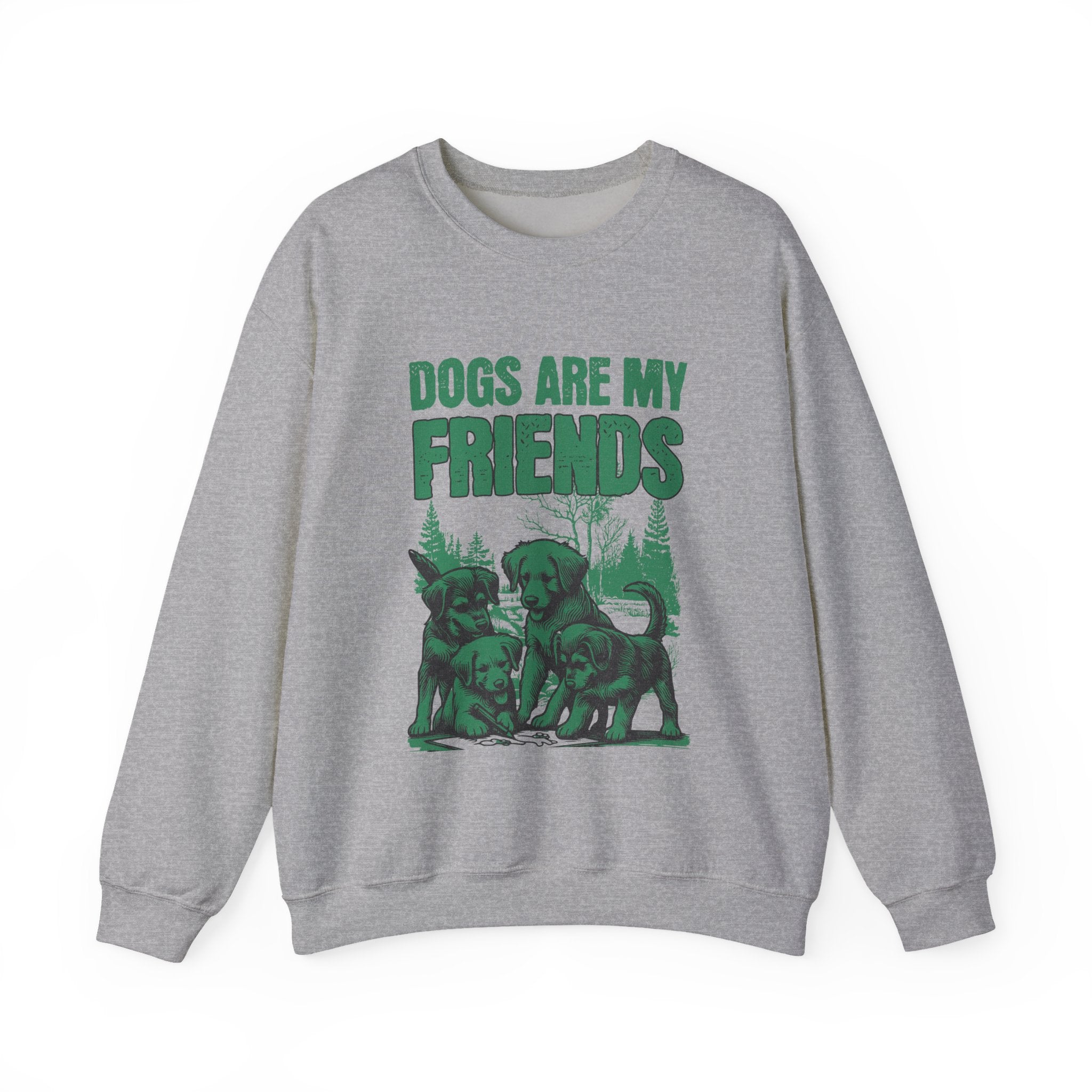 Dogs Are My Friends Sweatshirt — Vintage Green Puppy Crewneck
