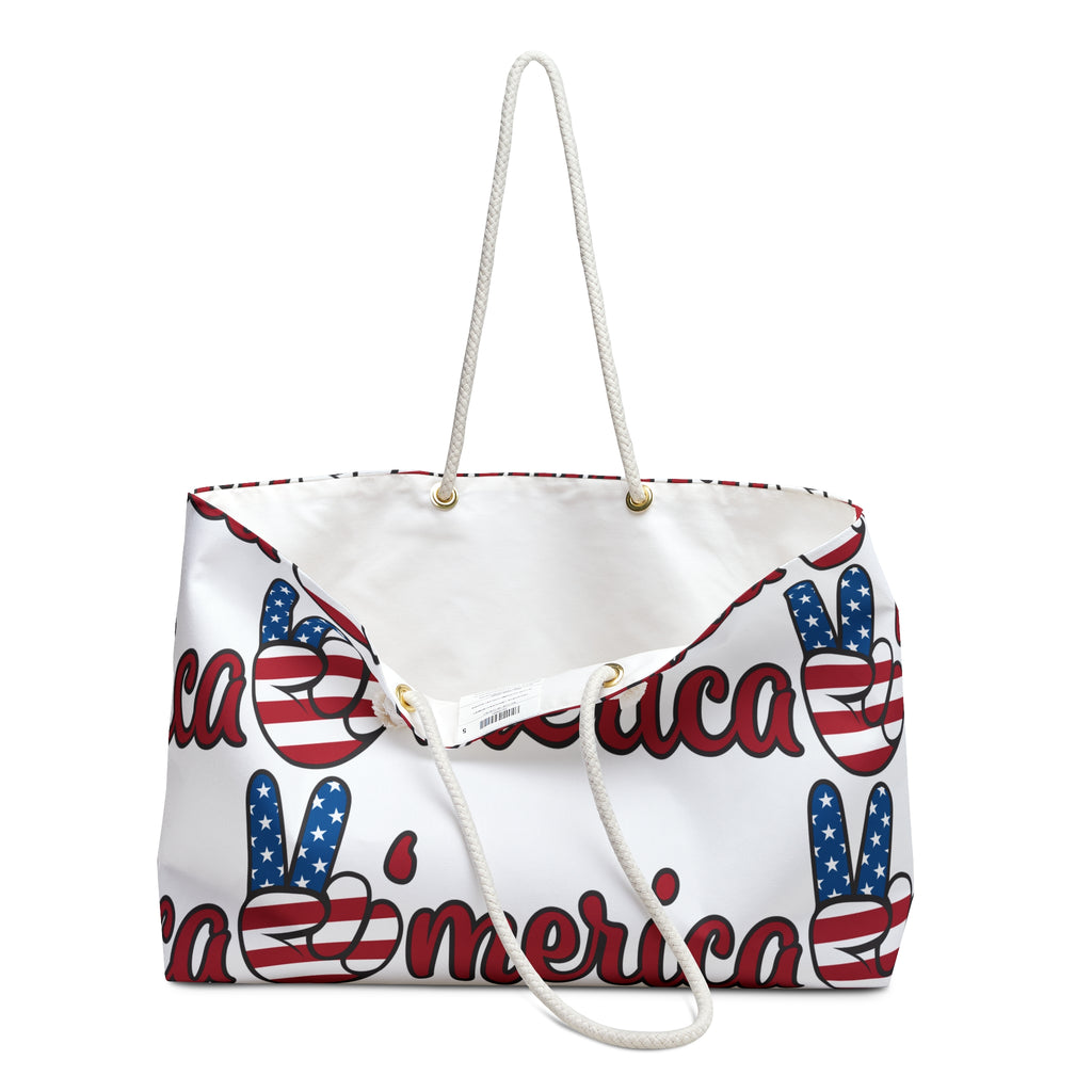 Cozy Fireplace Weekender Bag  Americana ‘Home’ Travel Tote