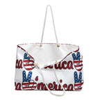 Cozy Fireplace Weekender Bag  Americana ‘Home’ Travel Tote