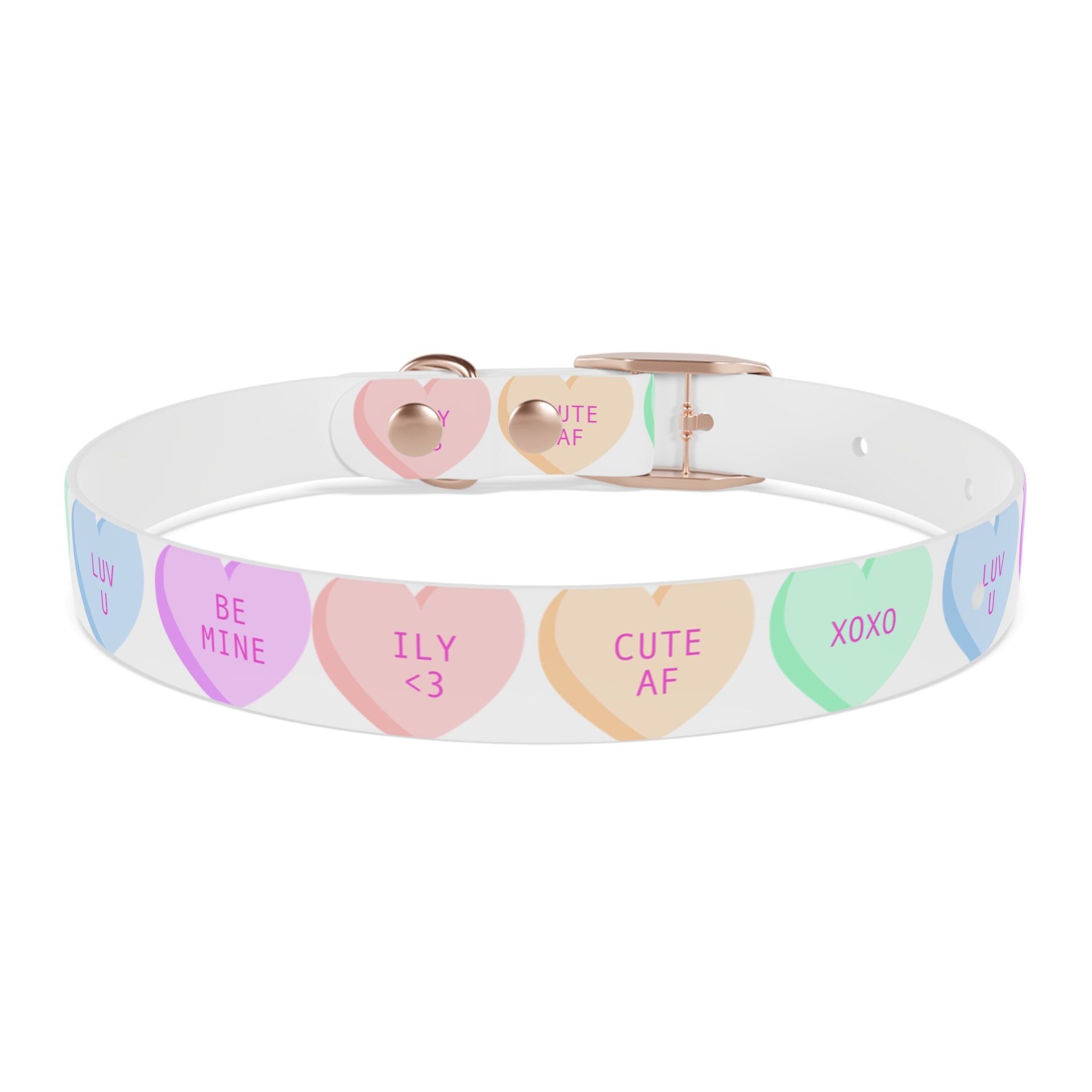 Valentine Conversation Heart Dog Collar Cute AF & Be Mine Pet Collar