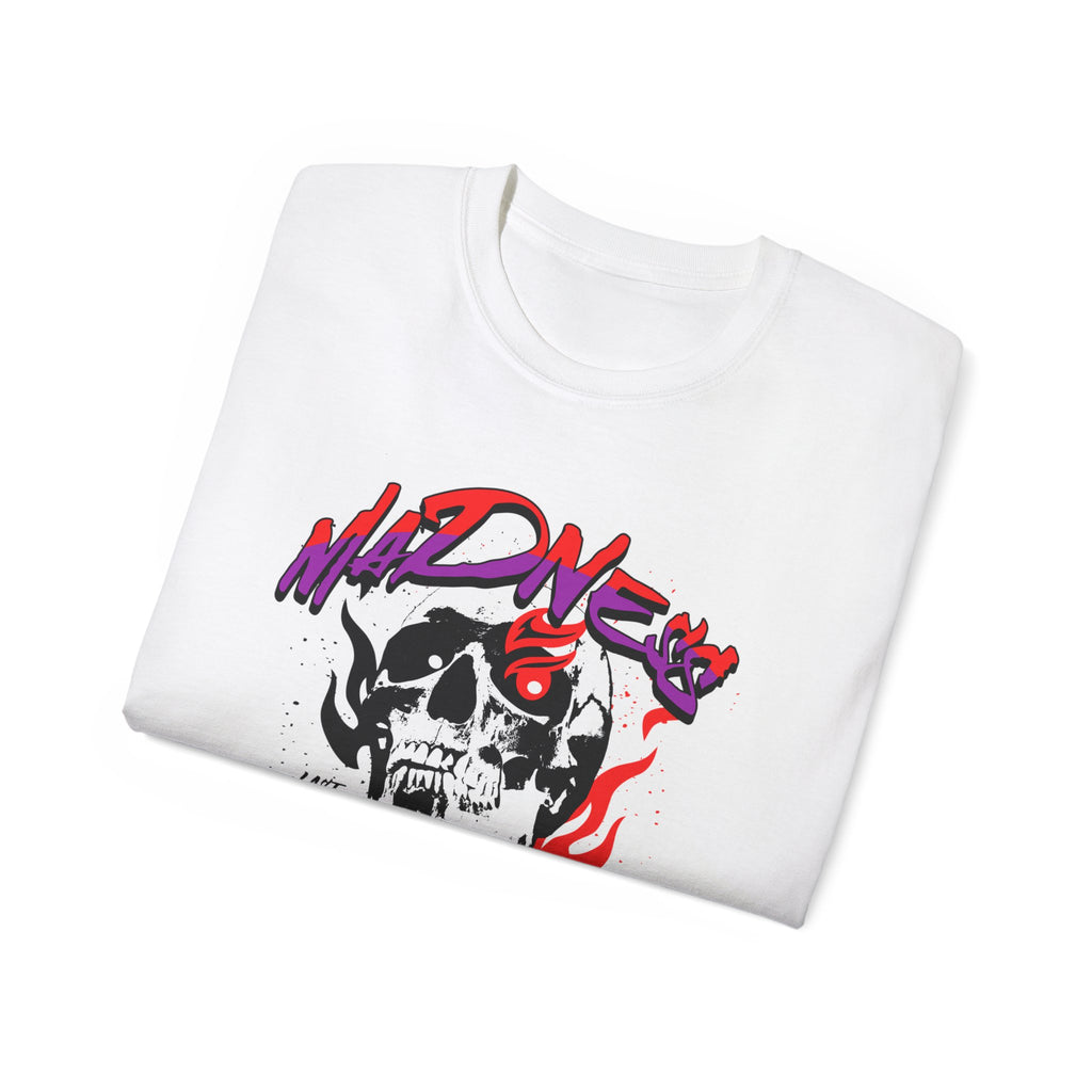 Skull Flames Tee — 'Madness' Graphic Cotton T-Shirt