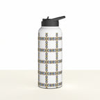 Insulated Stainless Water Bottle Colorful Geometric Tile Pattern