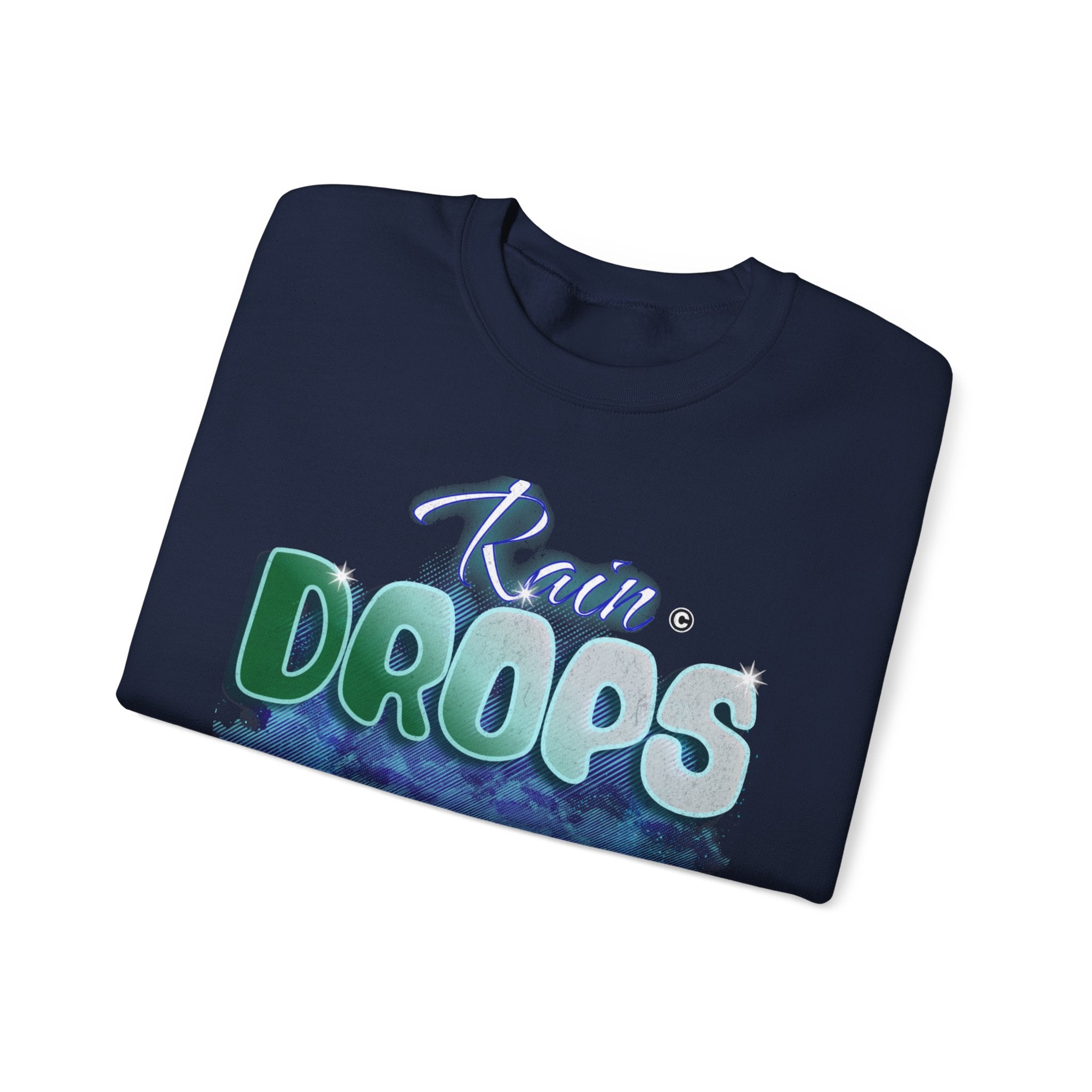 Rain Drops Crewneck Sweatshirt – Pastel Watercolor Raindrop