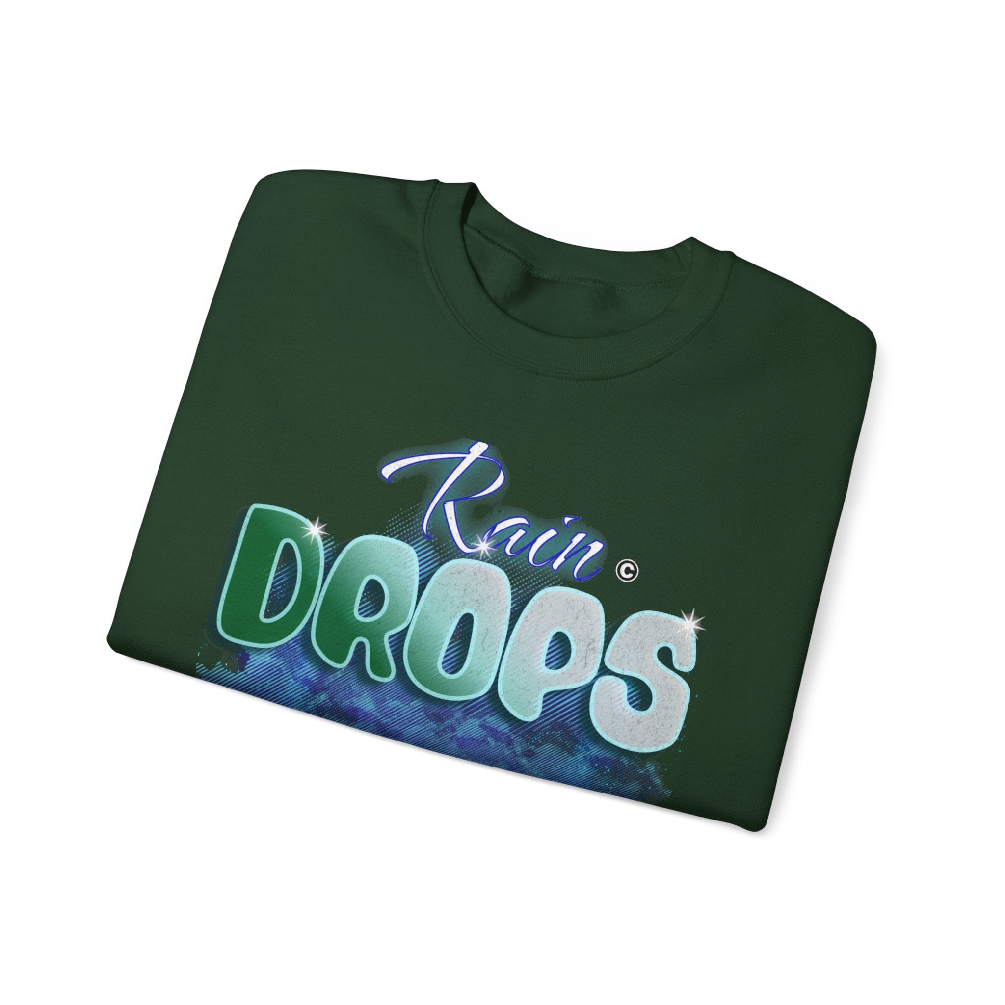 Rain Drops Crewneck Sweatshirt – Pastel Watercolor Raindrop