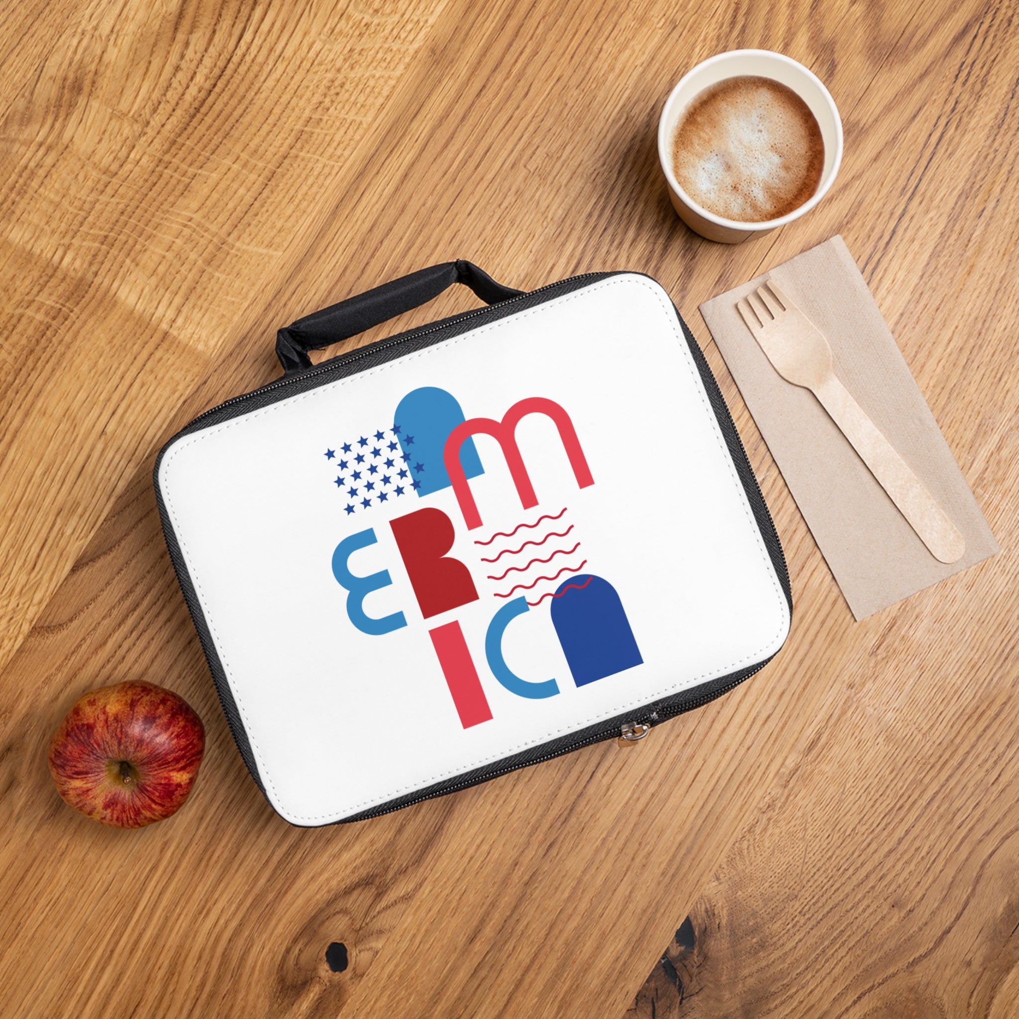 Lunch Bag  Modern Patriotic 'America' Graphic Insulated Lunch Tote