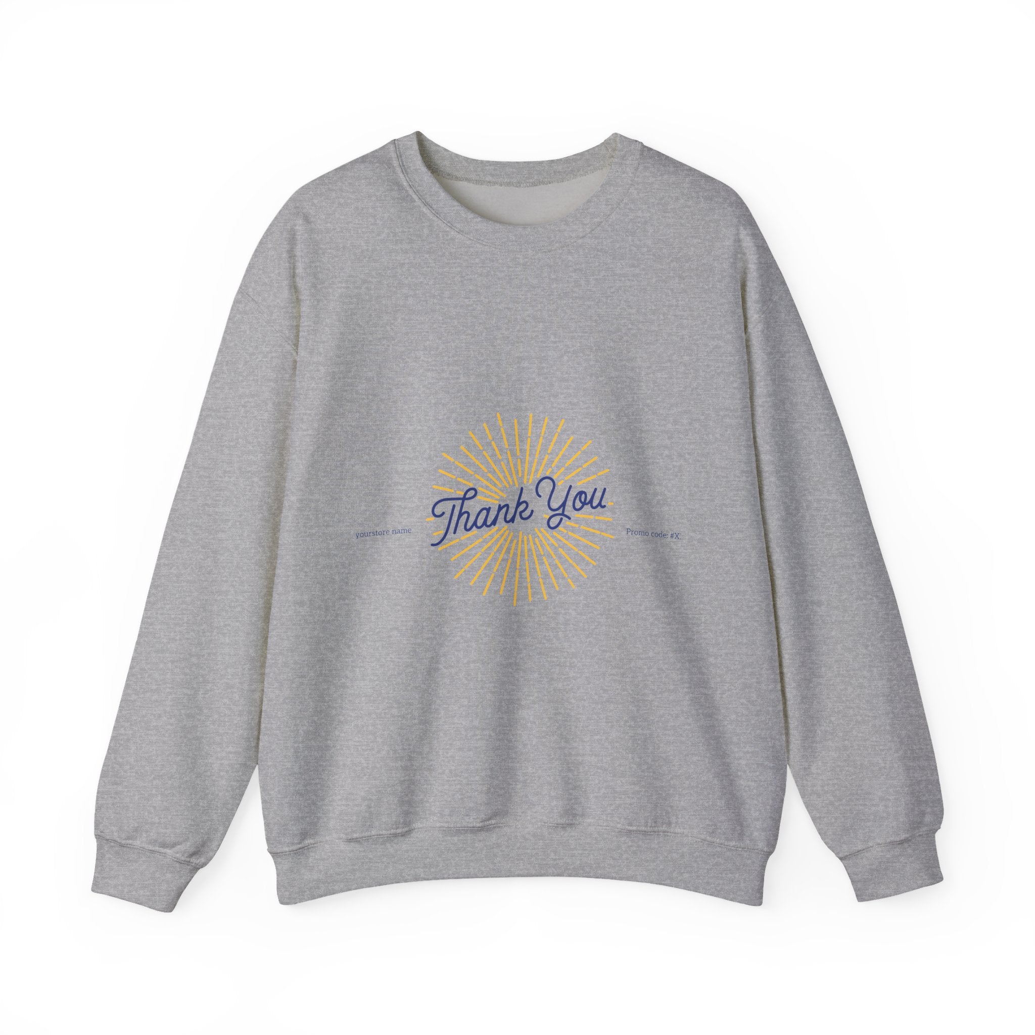 Thank You Crewneck Sweatshirt Retro Sunburst Gratitude Pullover