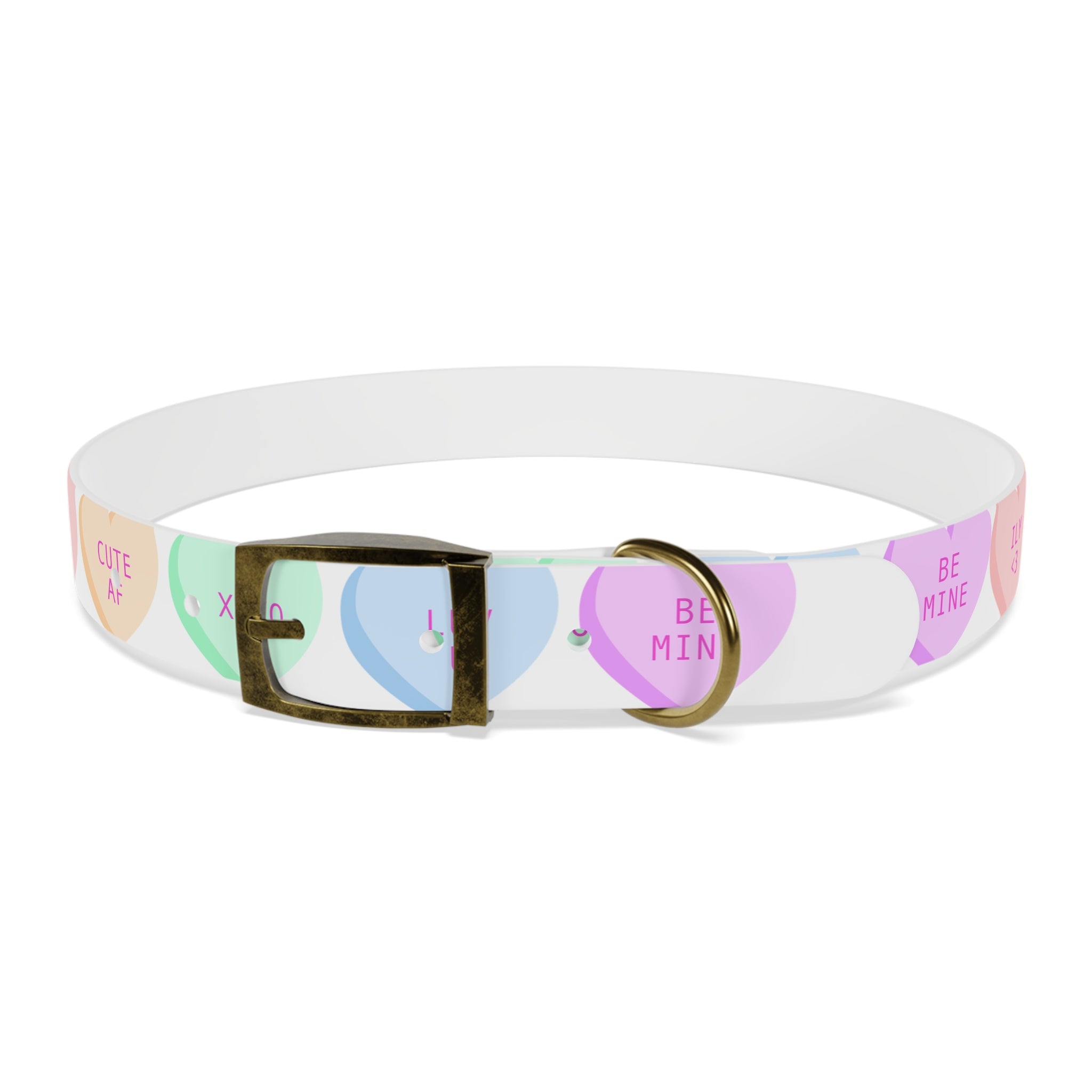 Valentine Conversation Heart Dog Collar Cute AF & Be Mine Pet Collar