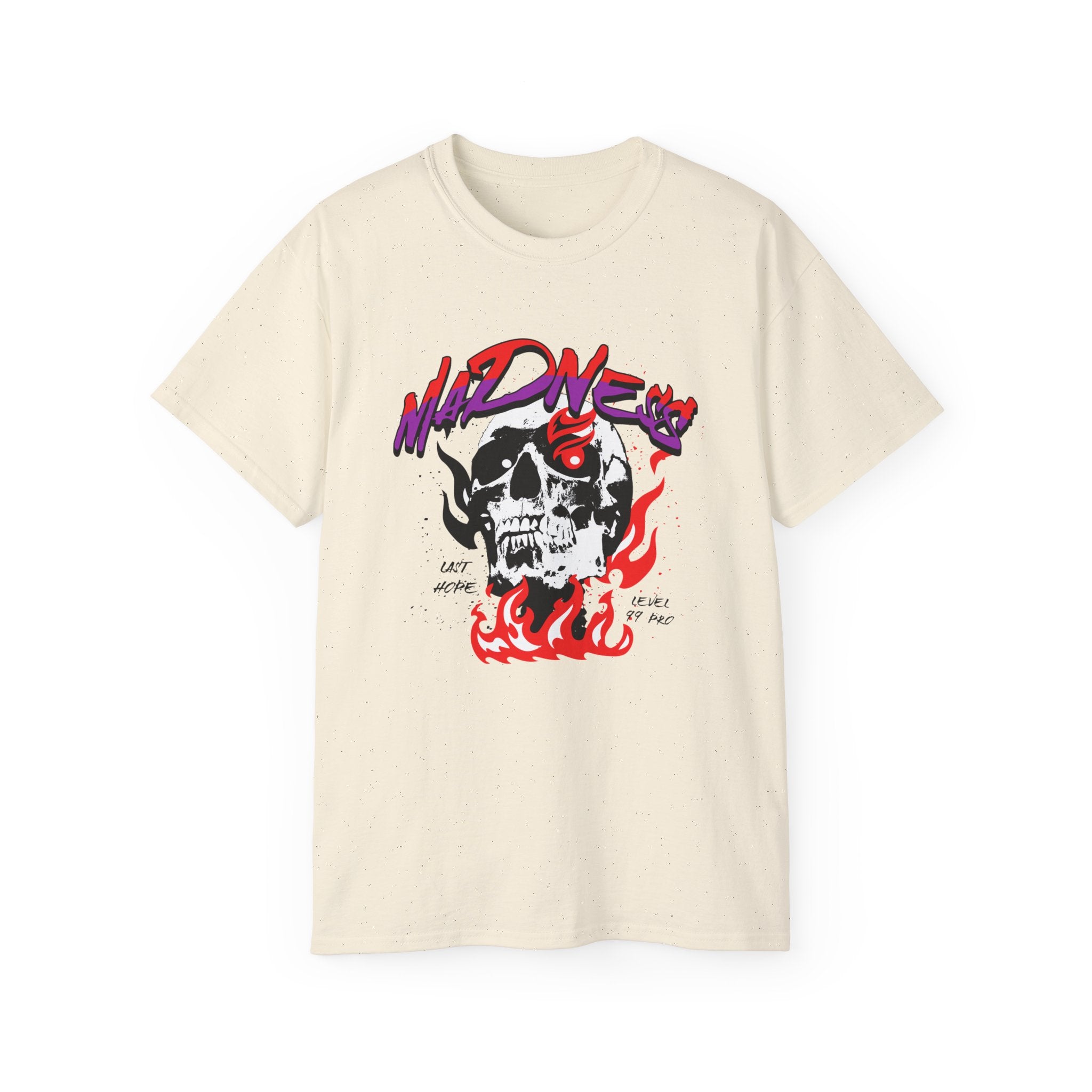 Skull Flames Tee — 'Madness' Graphic Cotton T-Shirt