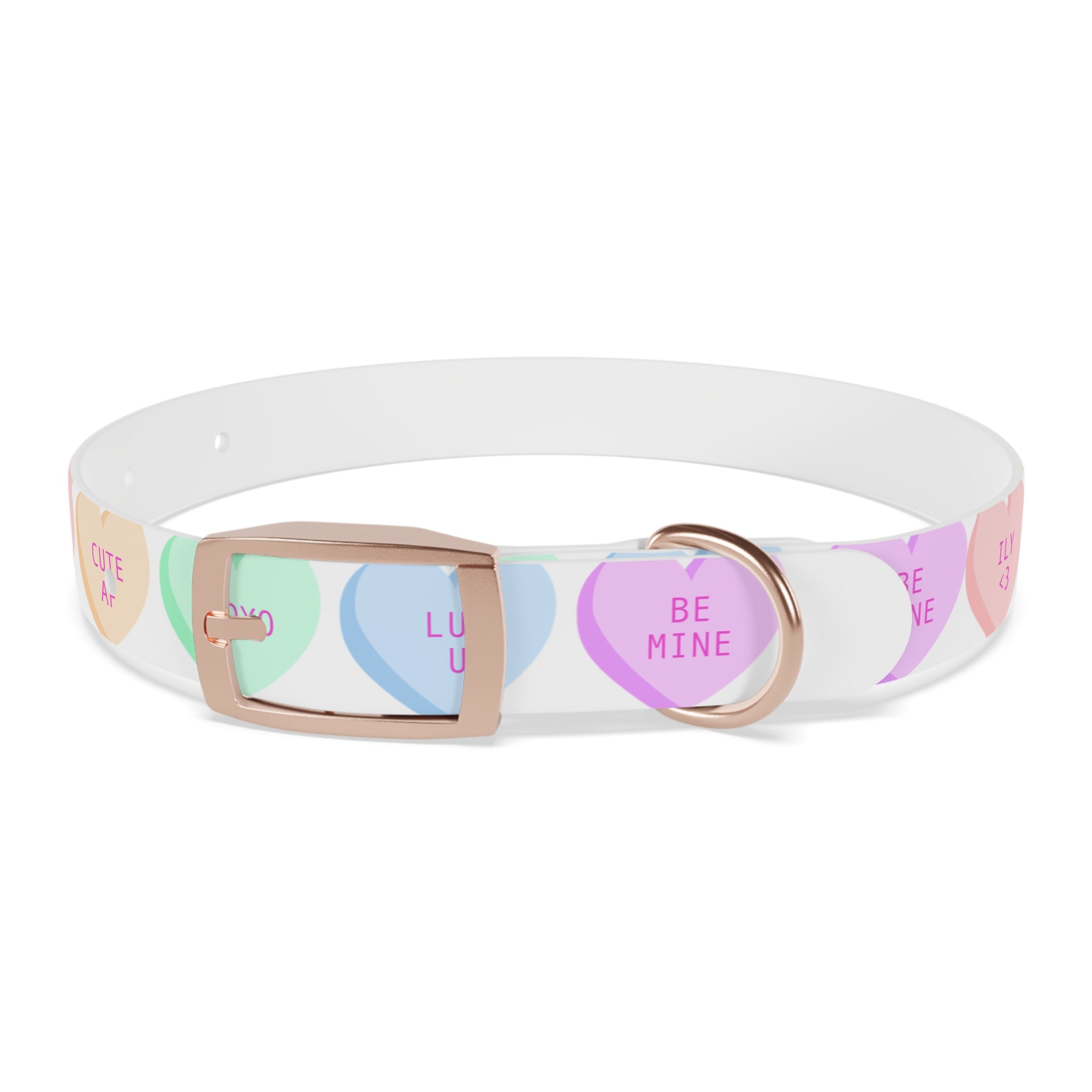 Valentine Conversation Heart Dog Collar Cute AF & Be Mine Pet Collar