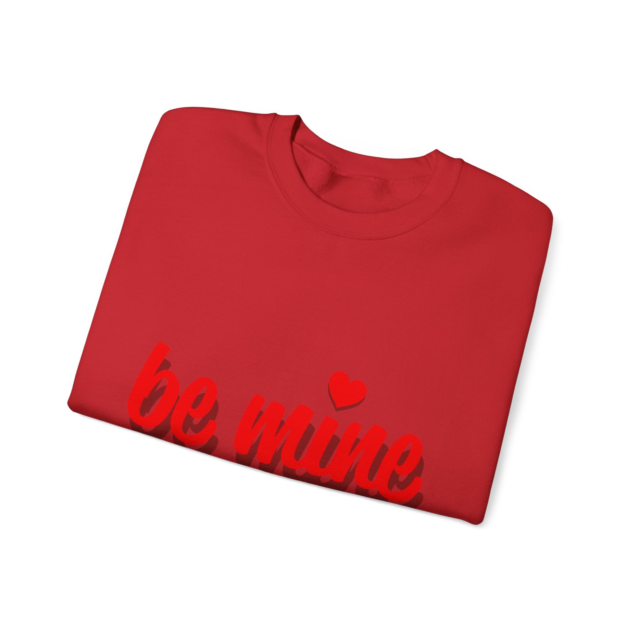 Valentine "Be Mine" Crewneck Sweatshirt Romantic Red Script Pullover