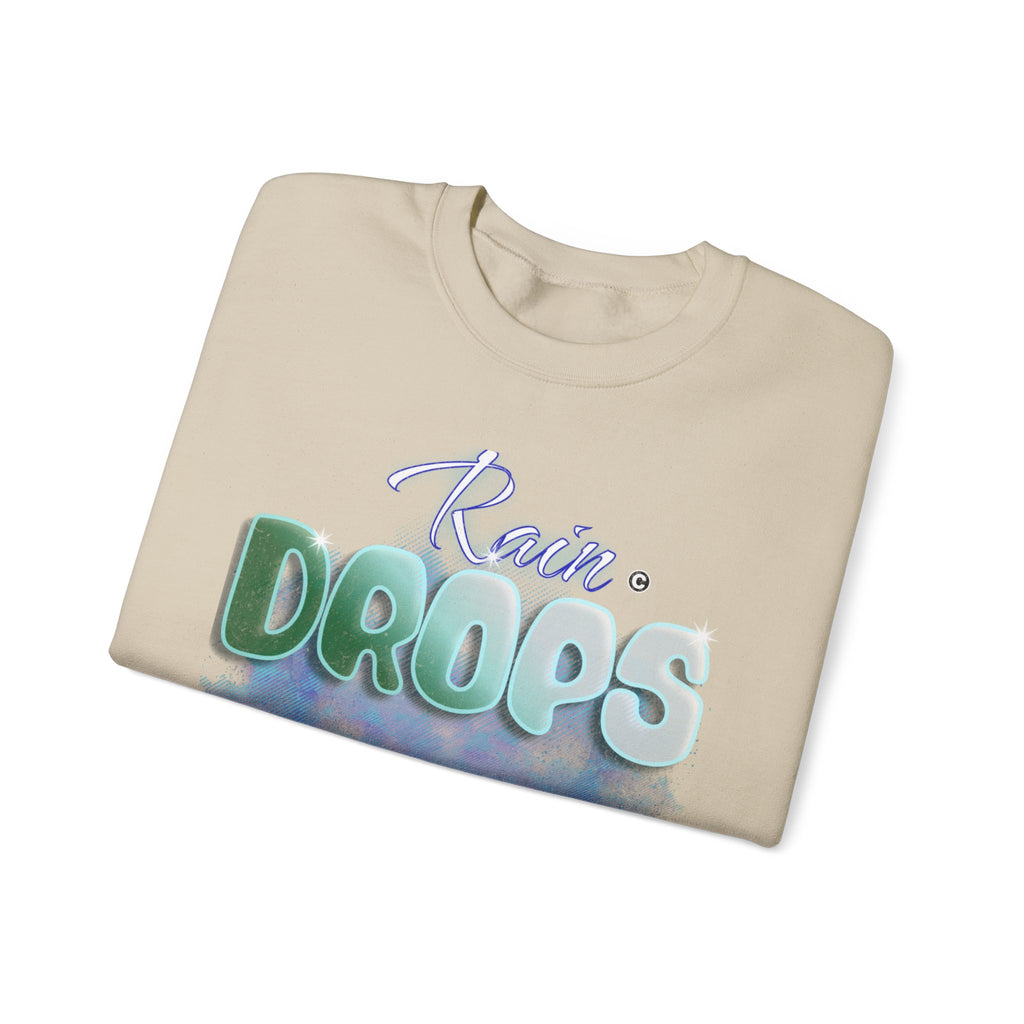 Rain Drops Crewneck Sweatshirt – Pastel Watercolor Raindrop