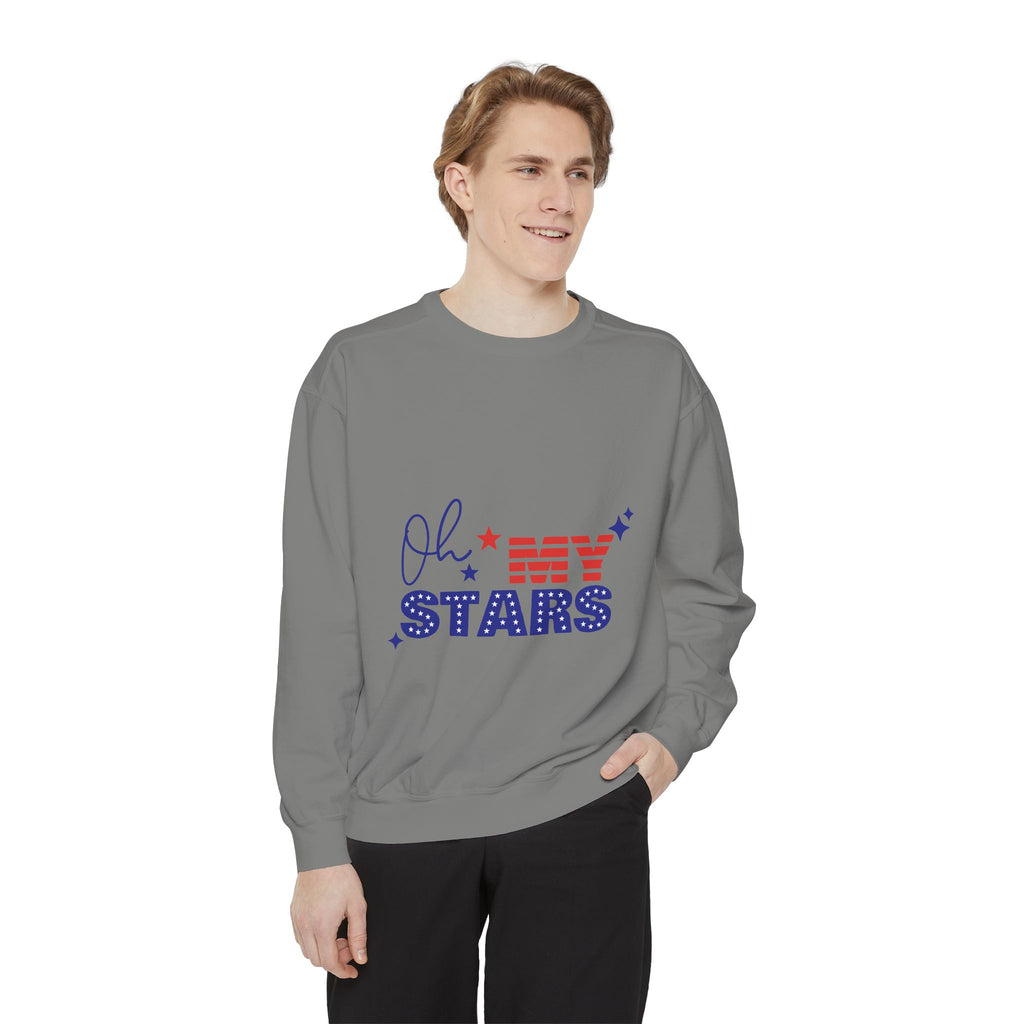 Oh My Stars Sweatshirt Patriotic USA Flag Graphic