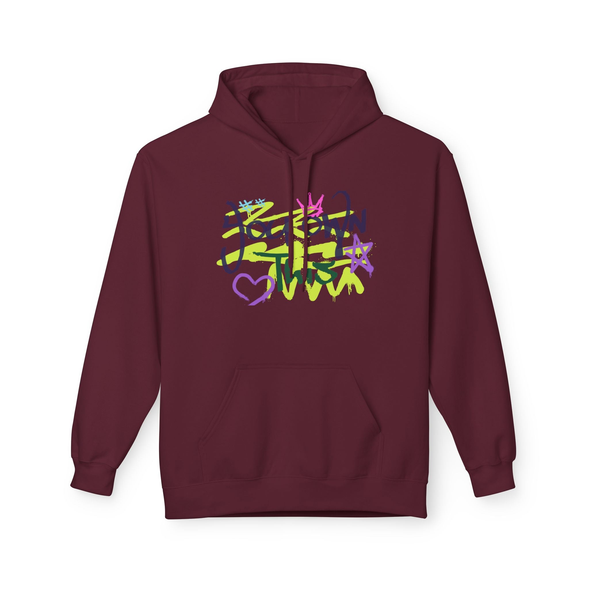Hoodie — "You Down This" Graffiti Heart Star Streetwear Pullover