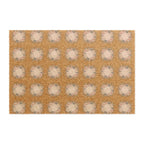 Coir Polka Dot Doormat Natural Faux Floral Welcome Mat