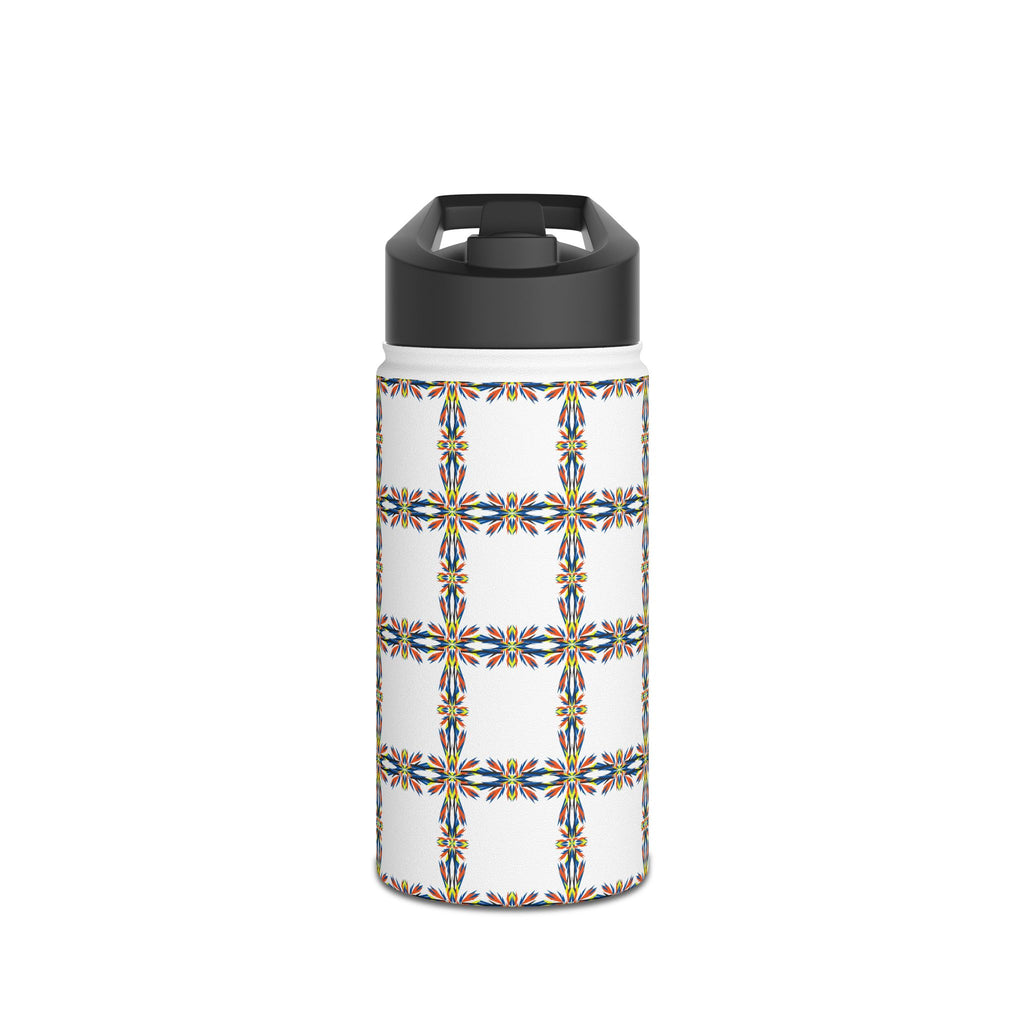 Insulated Stainless Water Bottle Colorful Geometric Tile Pattern
