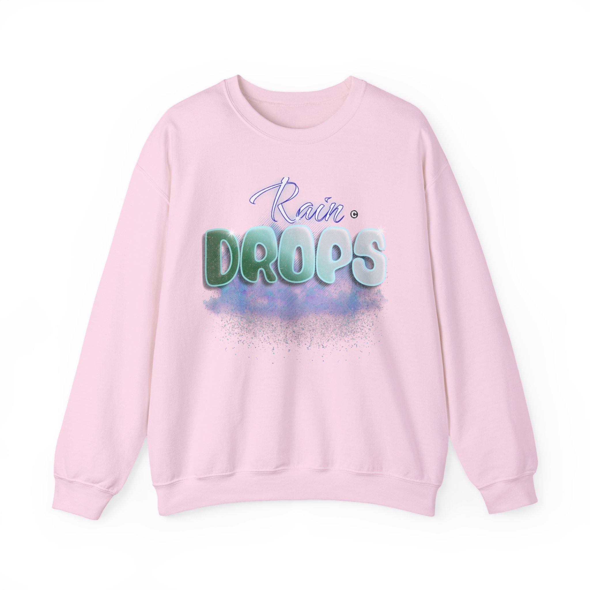 Rain Drops Crewneck Sweatshirt – Pastel Watercolor Raindrop