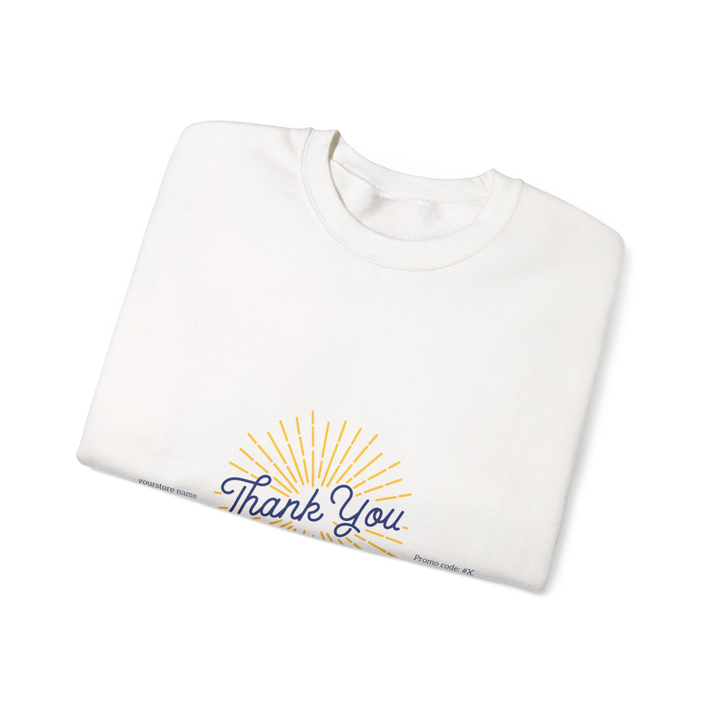 Thank You Crewneck Sweatshirt Retro Sunburst Gratitude Pullover