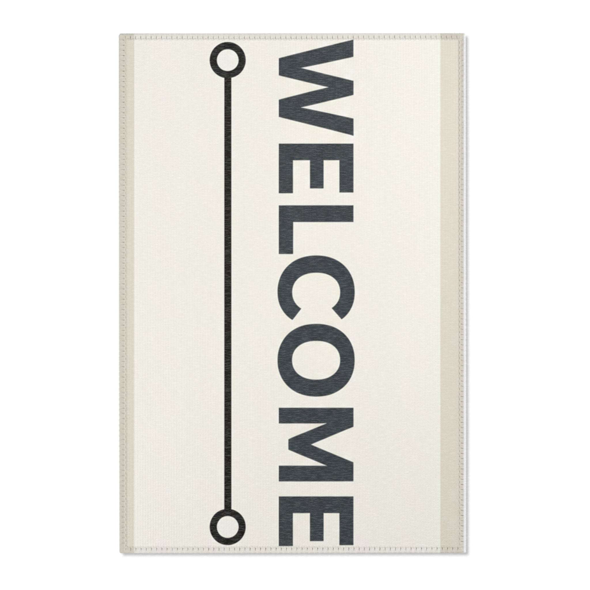 Welcome Area Rug Minimal Neutral Entryway Mat