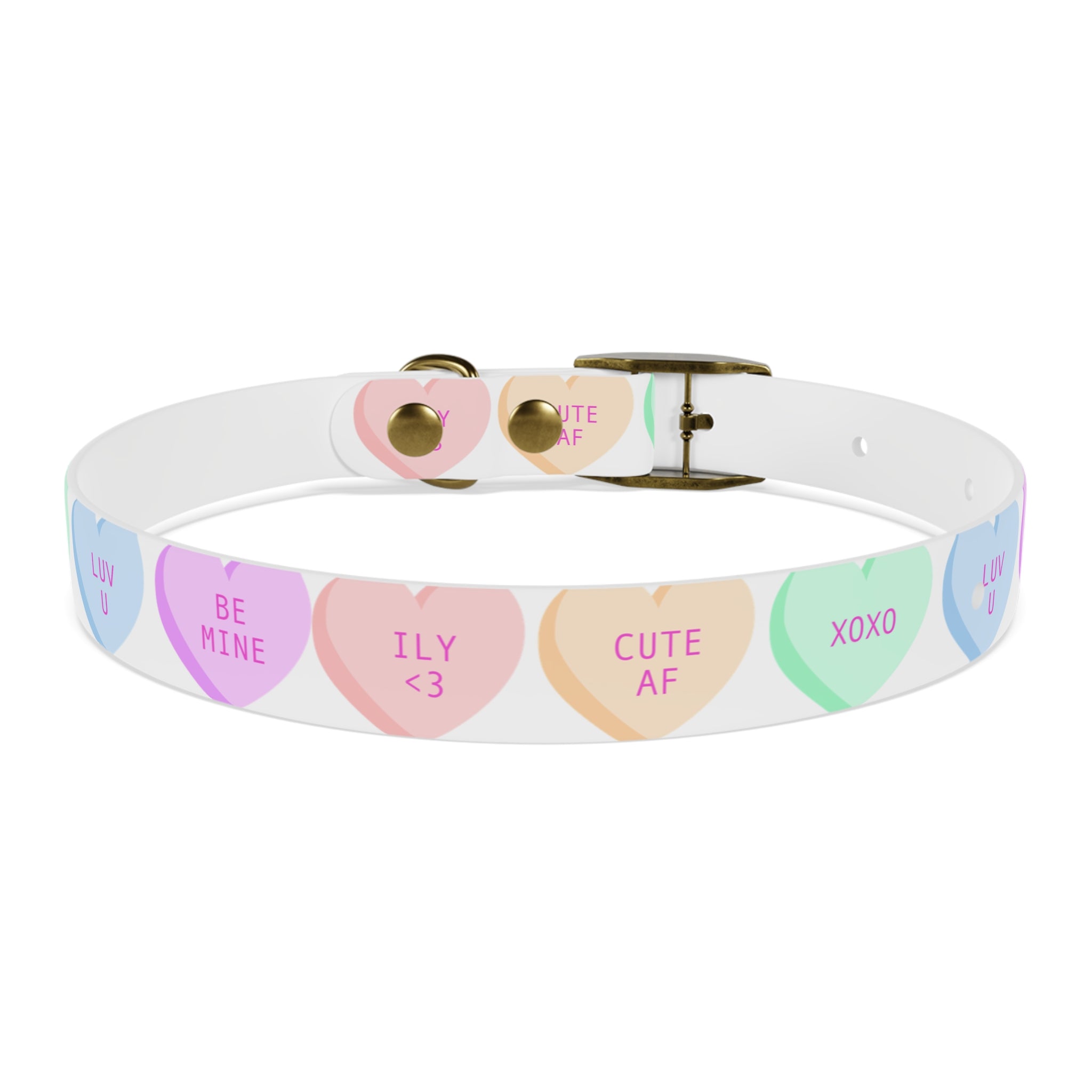 Valentine Conversation Heart Dog Collar Cute AF & Be Mine Pet Collar