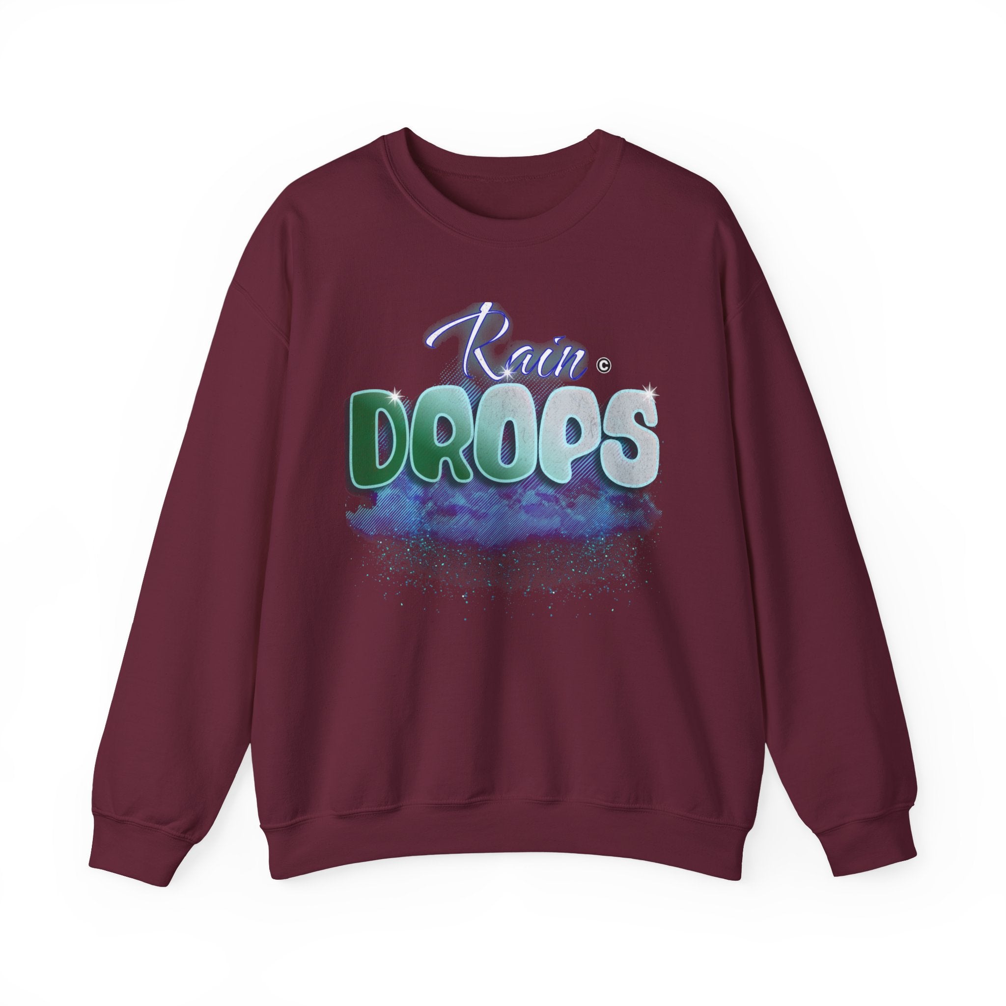 Rain Drops Crewneck Sweatshirt – Pastel Watercolor Raindrop