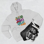 Good Vibes Great Ideas Hoodie — Retro Floral Positive Message Pullover