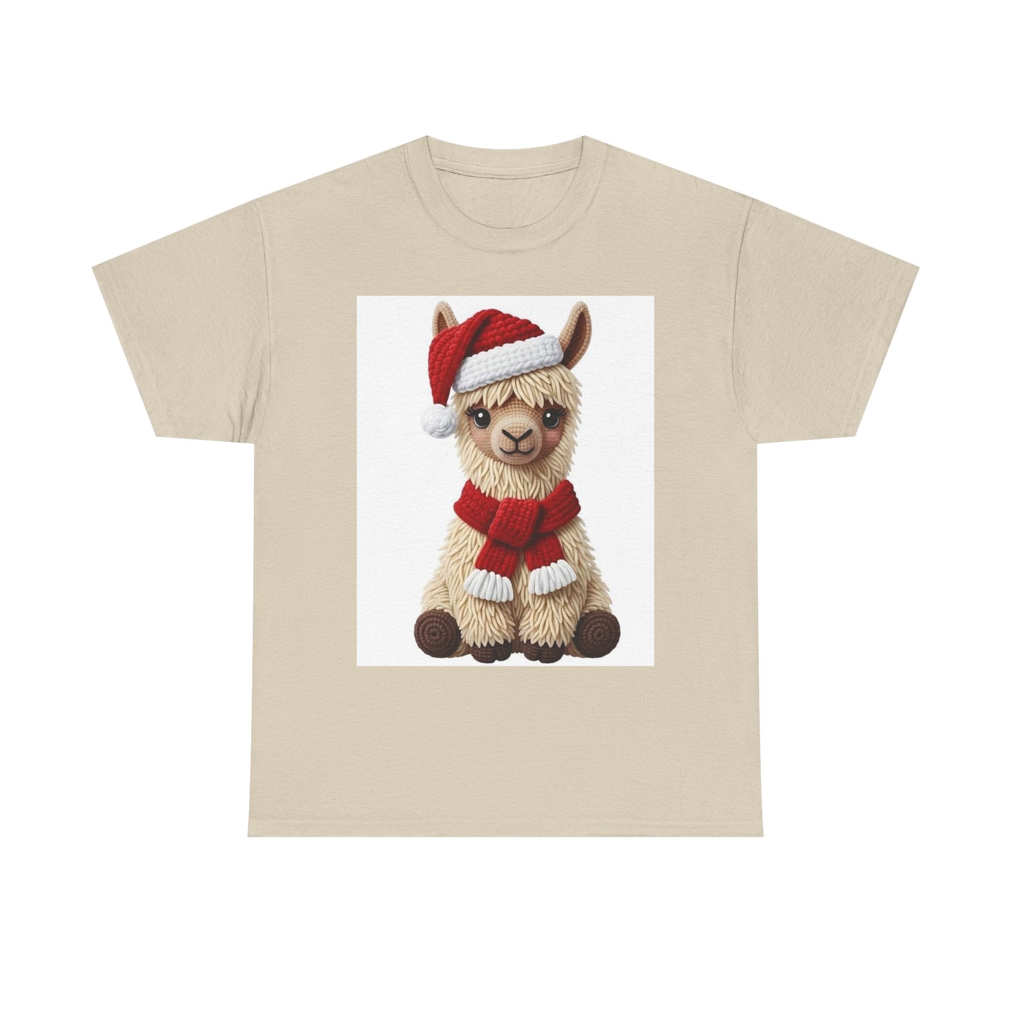 Christmas Alpaca T‑Shirt – Cute Santa Scarf Llama Holiday Tee
