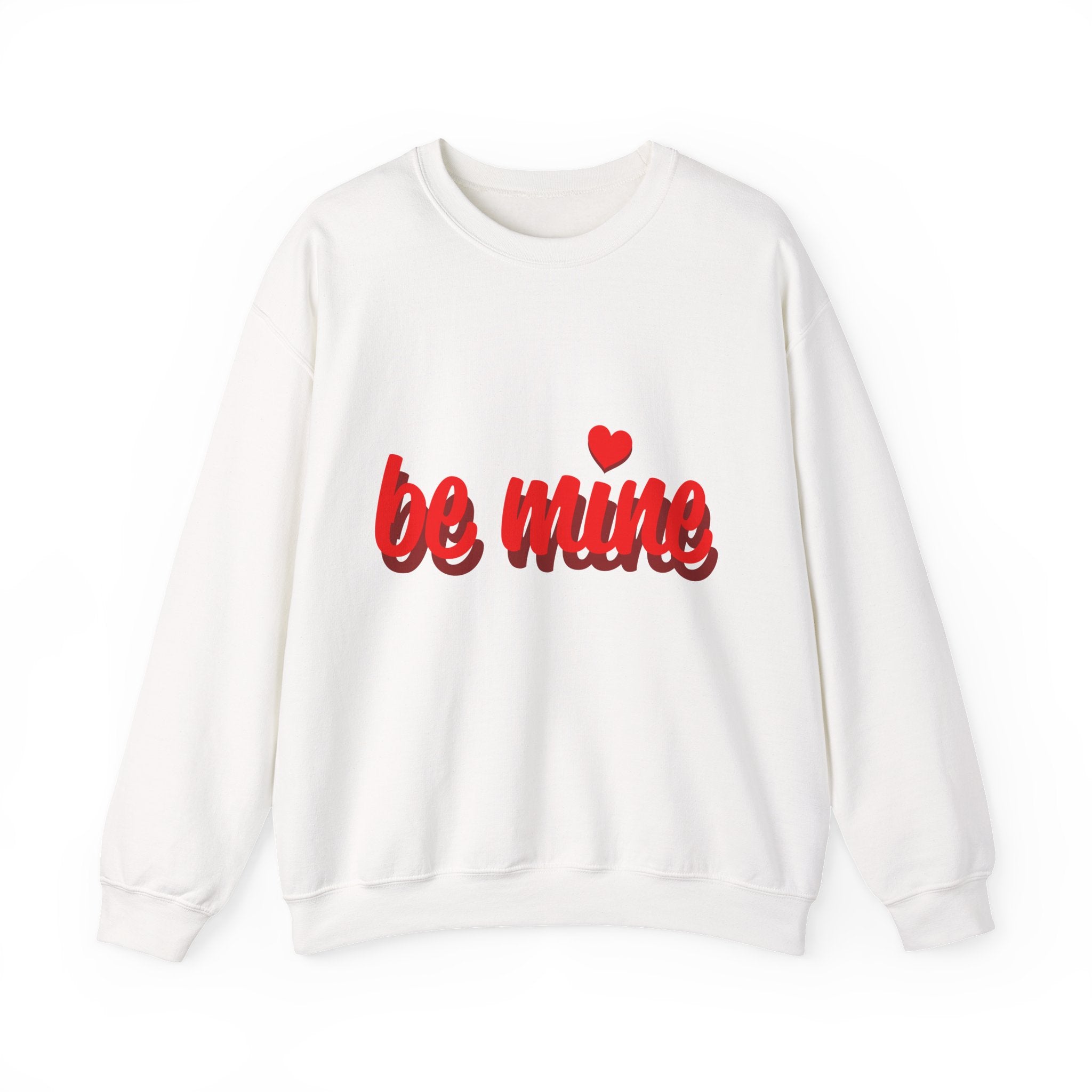 Valentine "Be Mine" Crewneck Sweatshirt Romantic Red Script Pullover