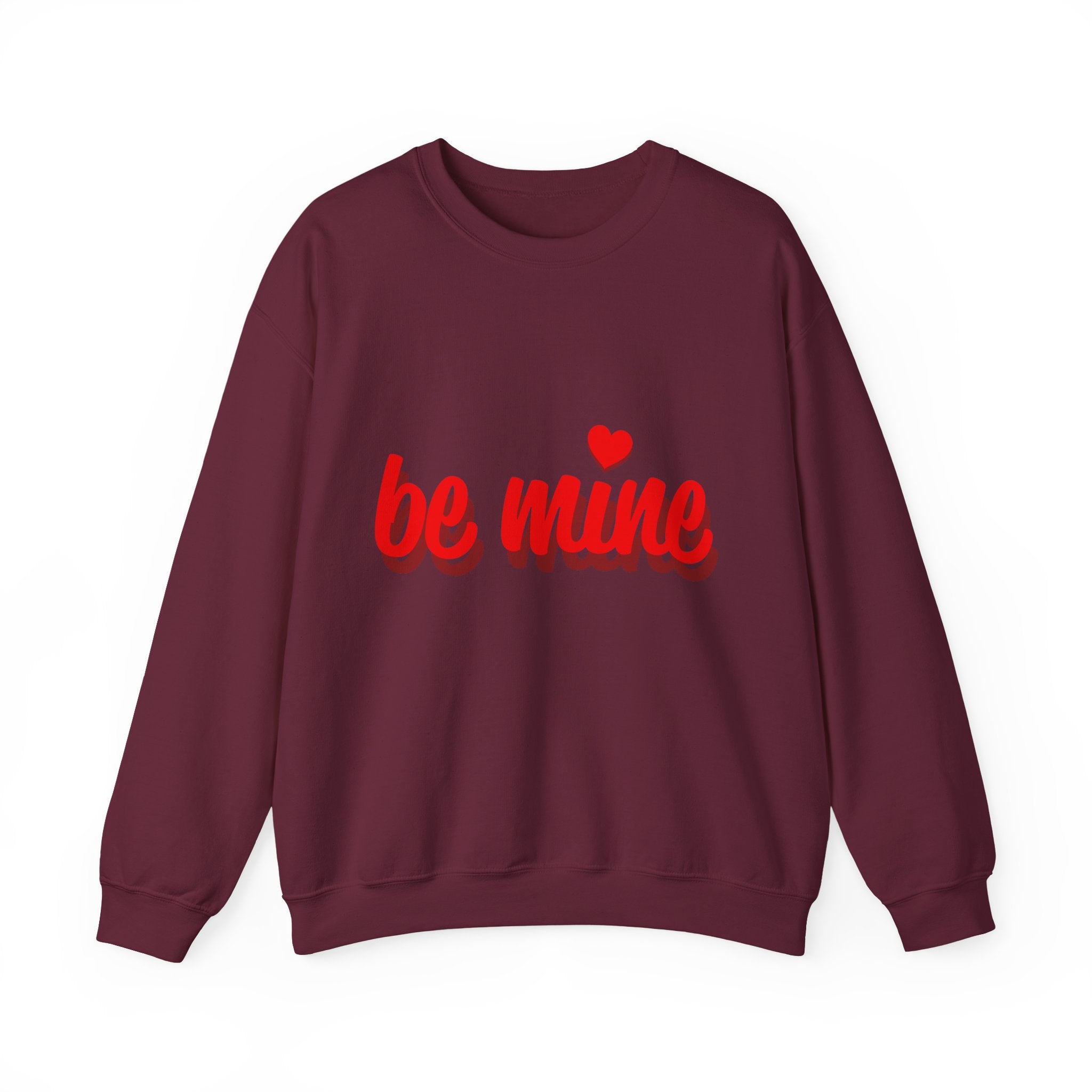Valentine "Be Mine" Crewneck Sweatshirt Romantic Red Script Pullover