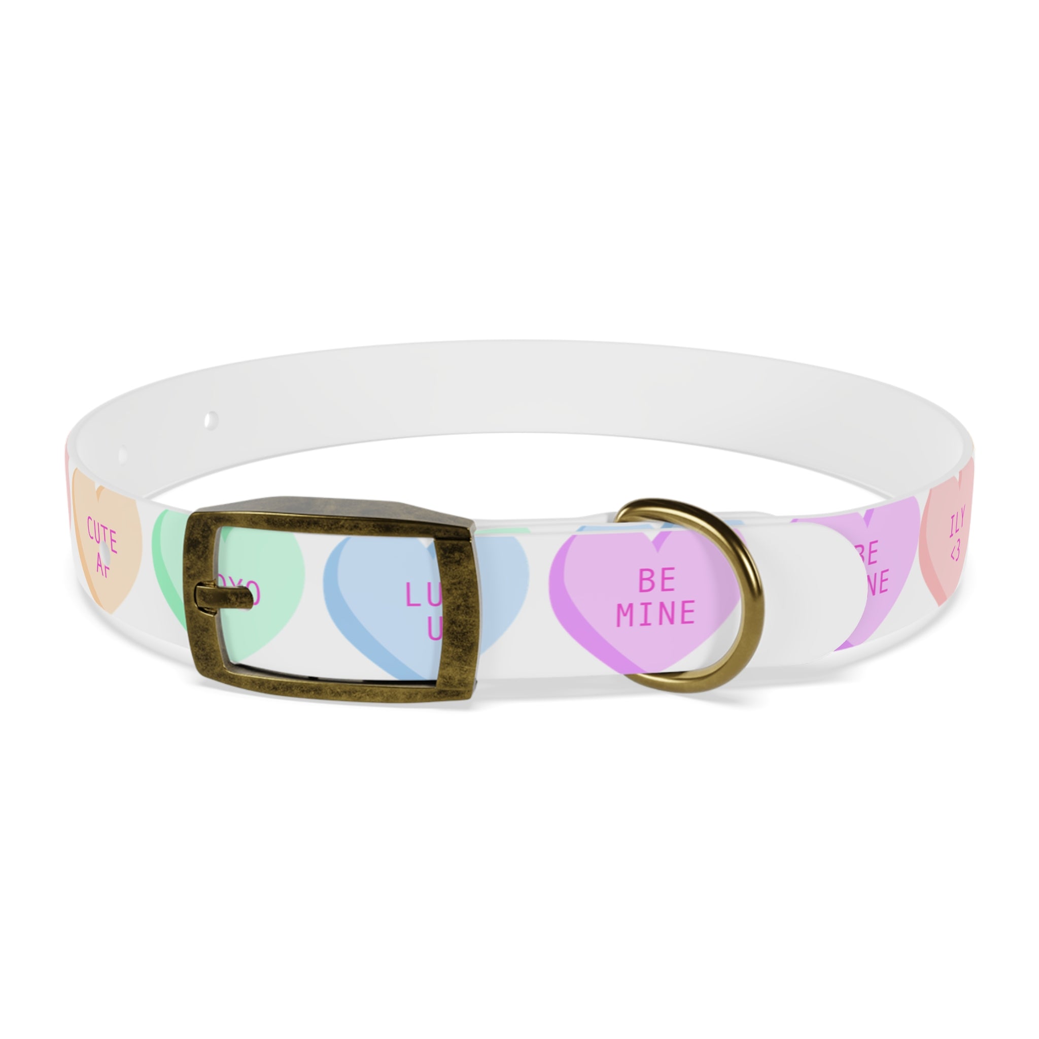 Valentine Conversation Heart Dog Collar Cute AF & Be Mine Pet Collar