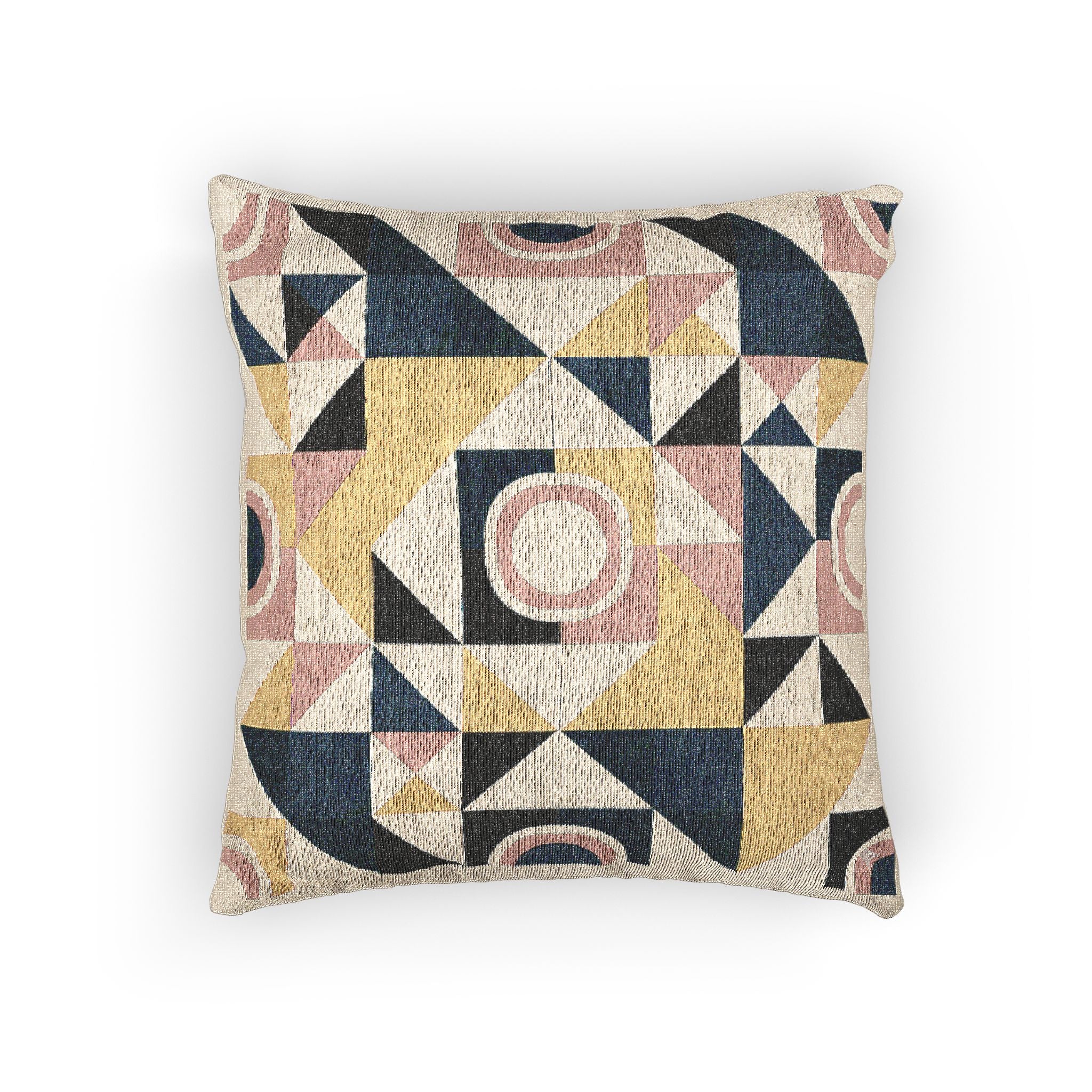 Geometric Woven Pillow Cover Mid-Century Modern Accent Cushion