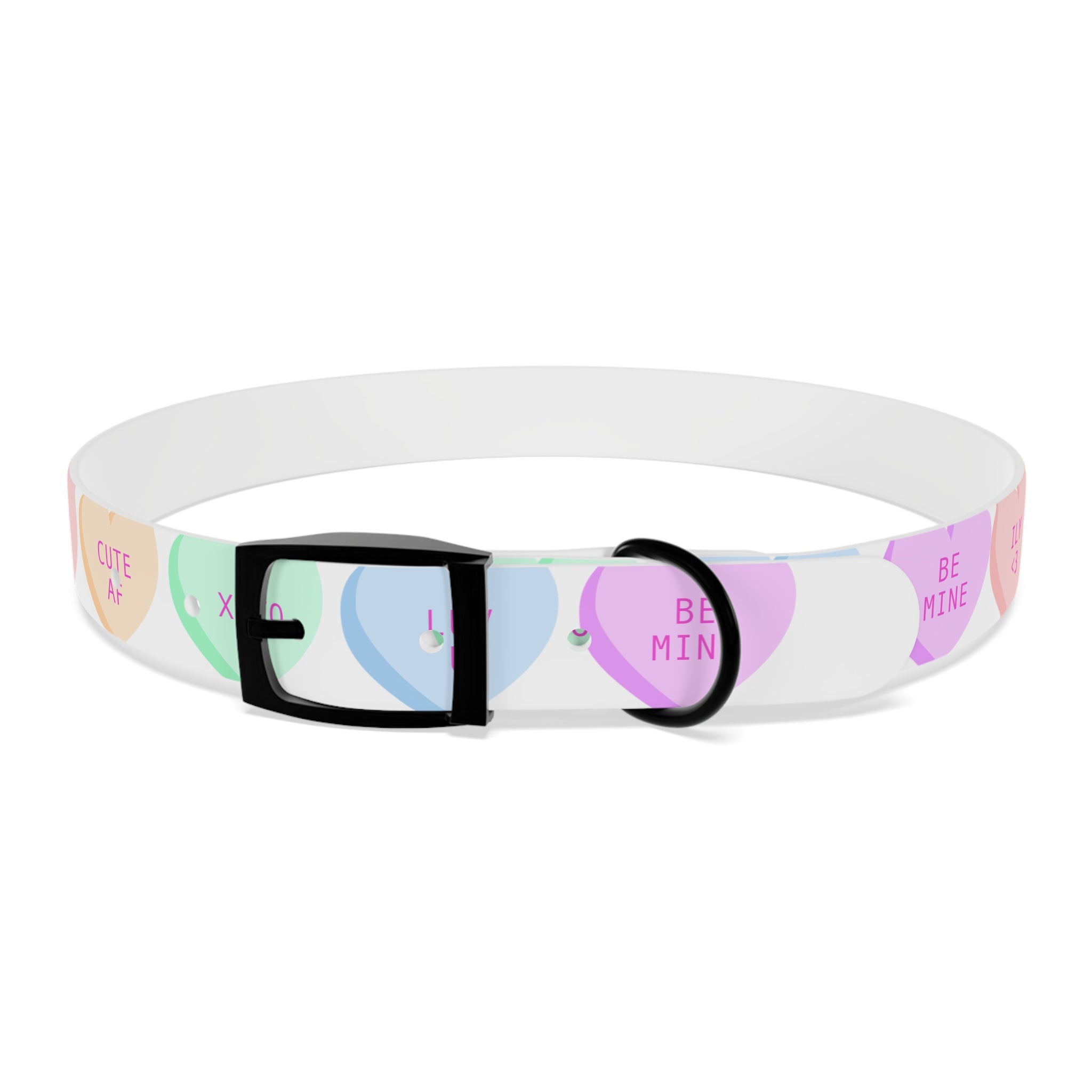 Valentine Conversation Heart Dog Collar Cute AF & Be Mine Pet Collar