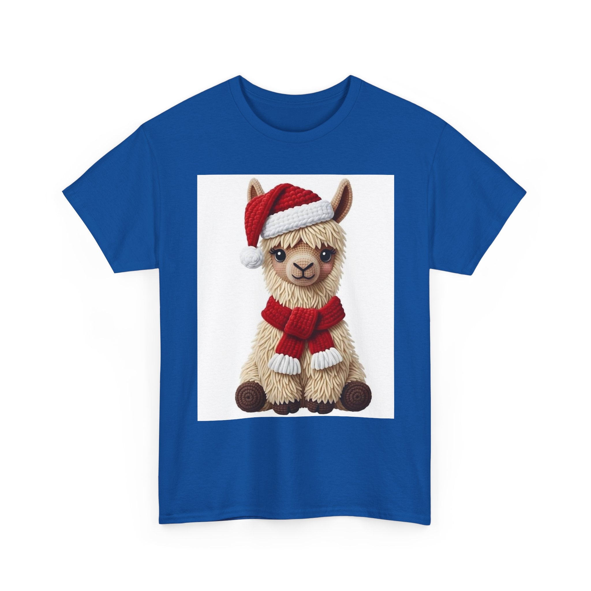 Christmas Alpaca T‑Shirt – Cute Santa Scarf Llama Holiday Tee