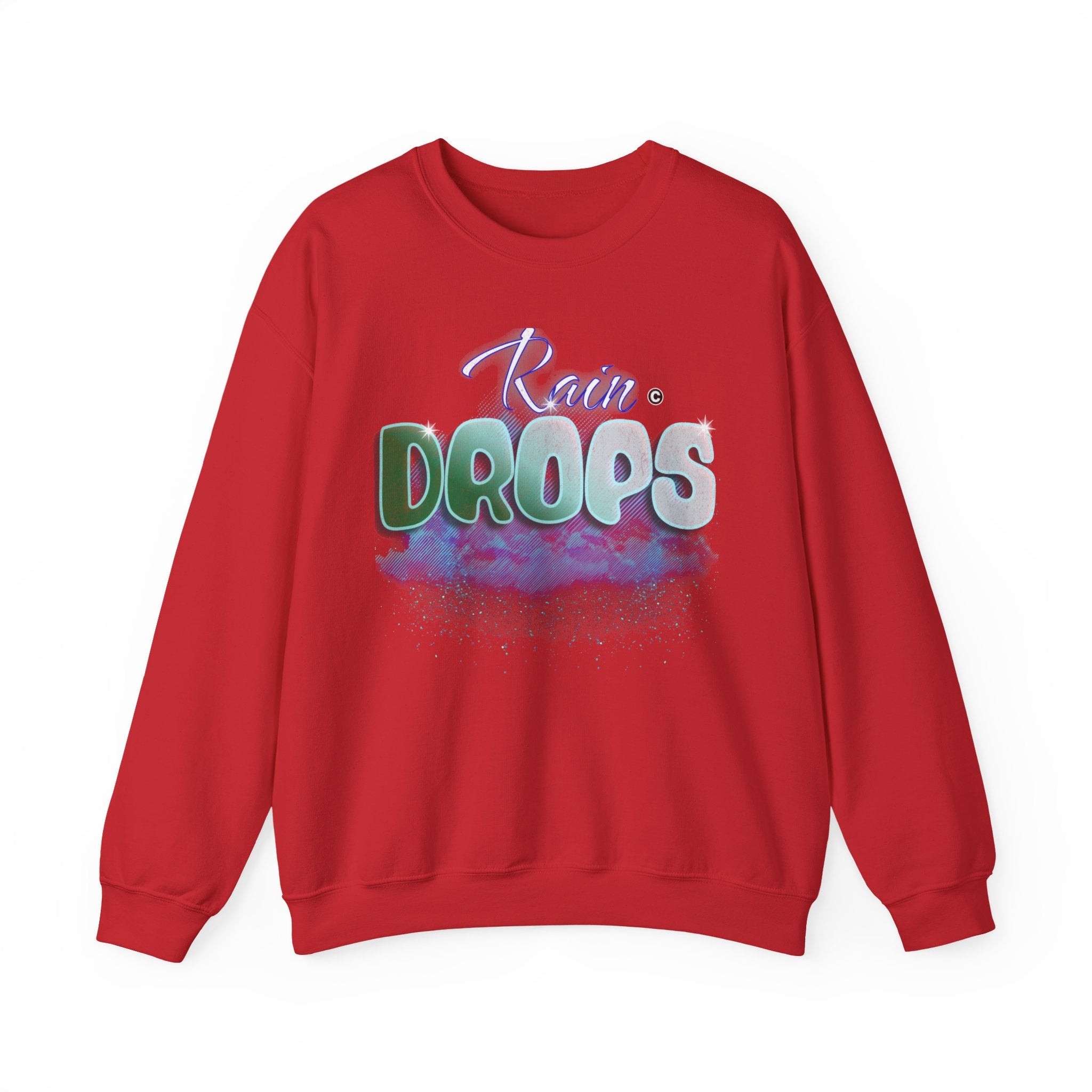 Rain Drops Crewneck Sweatshirt – Pastel Watercolor Raindrop