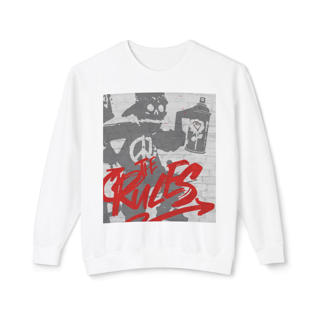Graffiti Vibes Crewneck Sweatshirt — 'The Rules' Street Art Design
