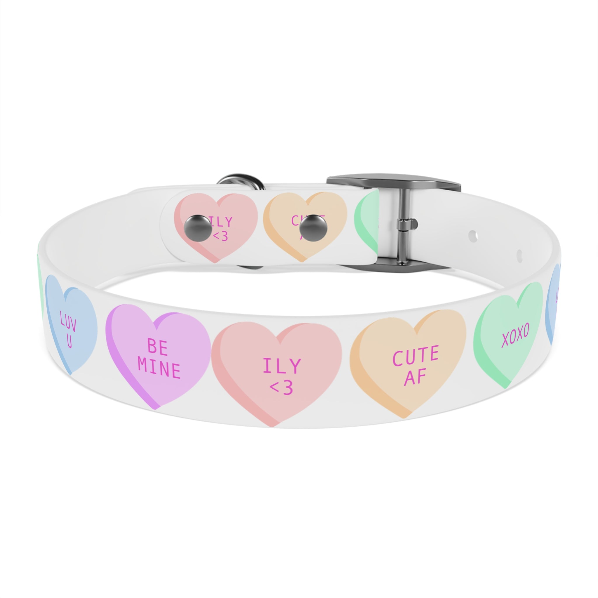 Valentine Conversation Heart Dog Collar Cute AF & Be Mine Pet Collar