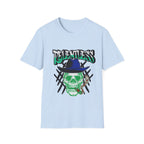 Relentless Skull T-Shirt – Green Skull with Hat & Snake Graphic
