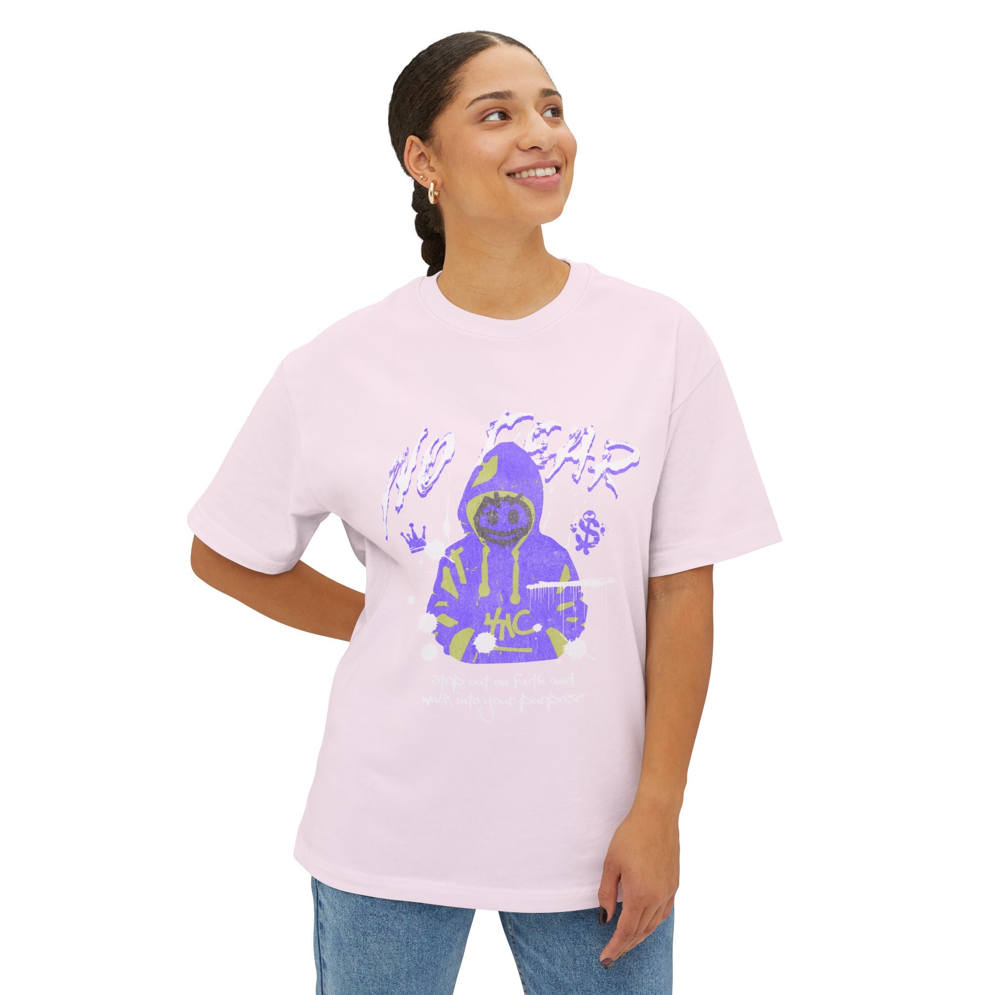 Graphic Tee — Purple Hooded Figure Streetwear T‑Shirt