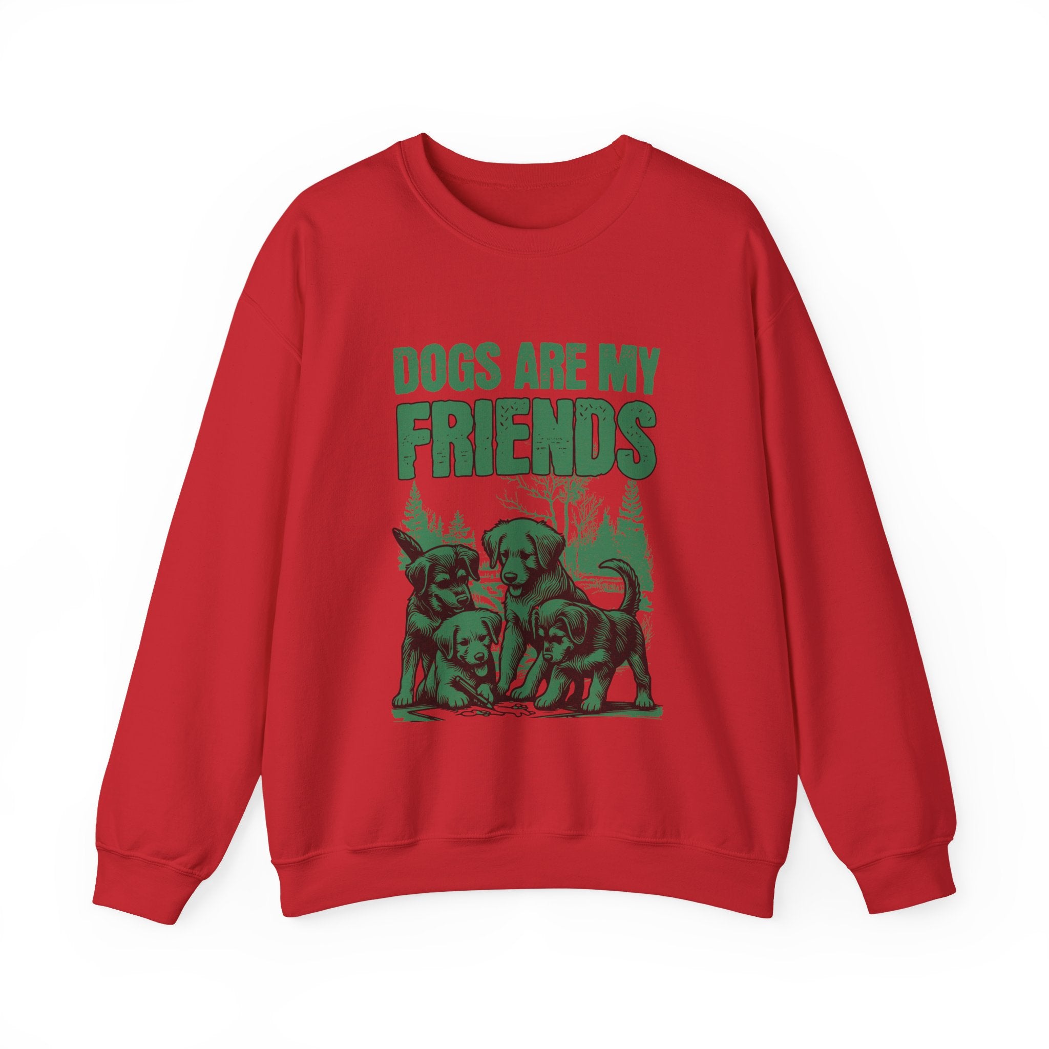 Dogs Are My Friends Sweatshirt — Vintage Green Puppy Crewneck