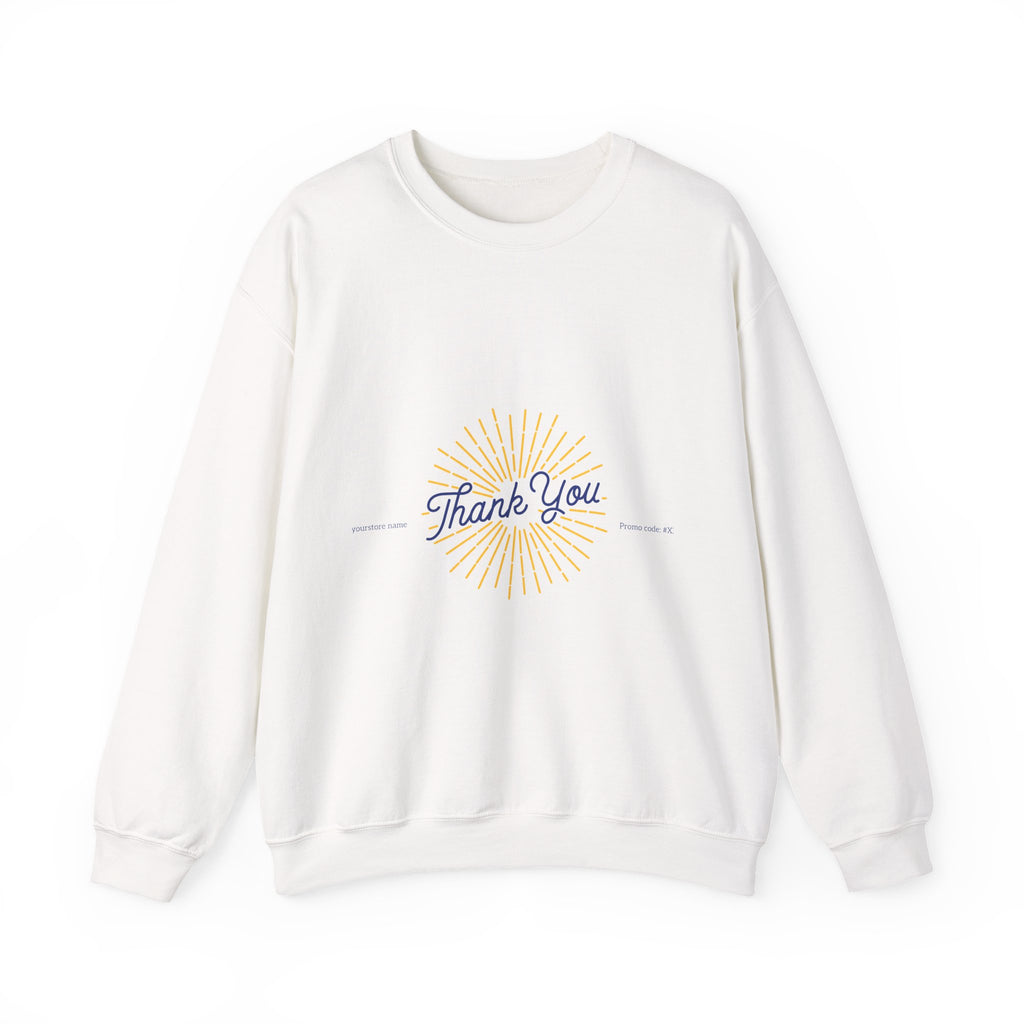 Thank You Crewneck Sweatshirt Retro Sunburst Gratitude Pullover