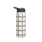 Insulated Stainless Water Bottle Colorful Geometric Tile Pattern