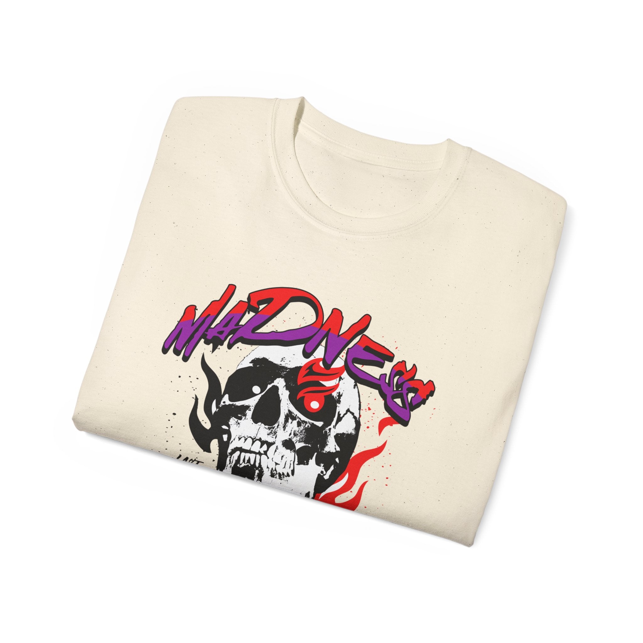 Skull Flames Tee — 'Madness' Graphic Cotton T-Shirt