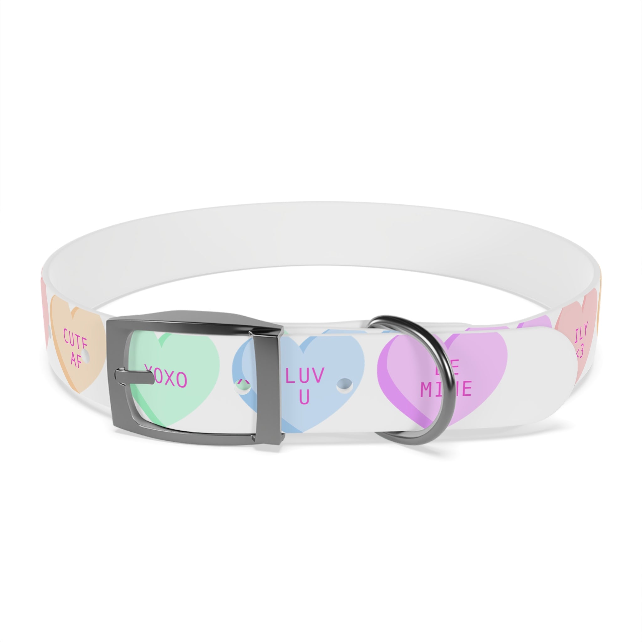 Valentine Conversation Heart Dog Collar Cute AF & Be Mine Pet Collar